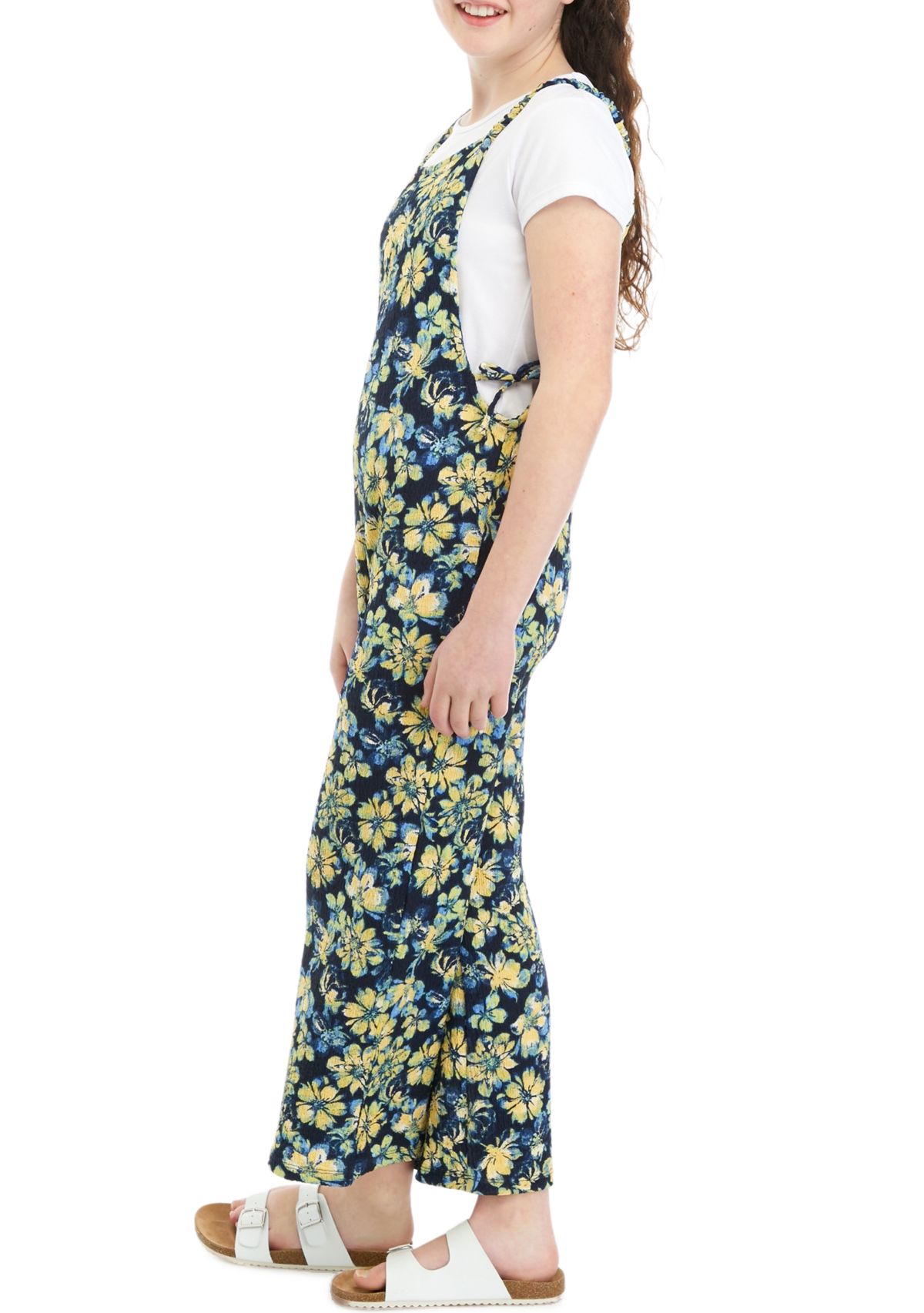 Girls 7-16 Floral Jumpsuit with T-Shirt 