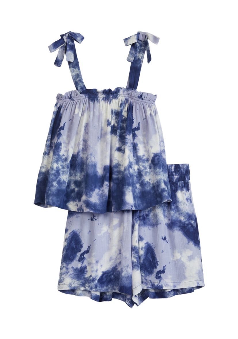 Girls 7-16 Tie Shoulder Top Set 