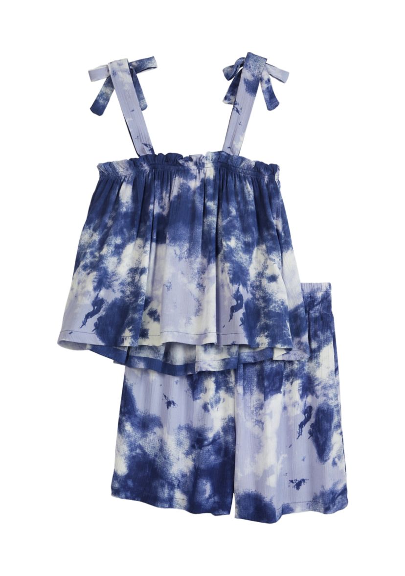 Girls 7-16 Tie Shoulder Top Set 