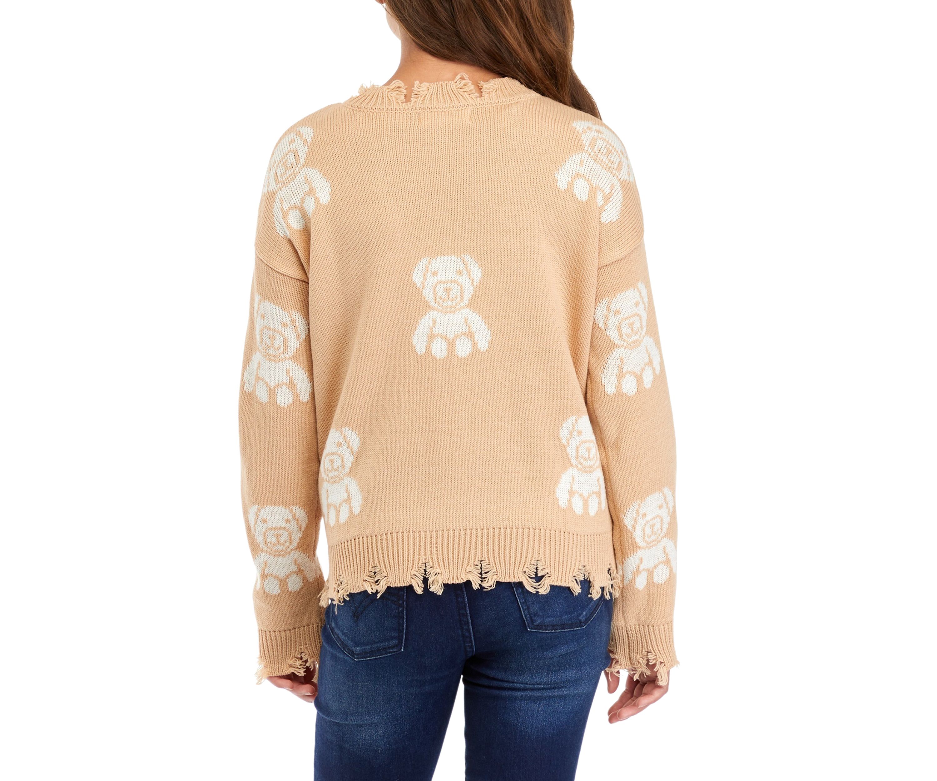 Girls 7-16 Frayed Hem Sweater