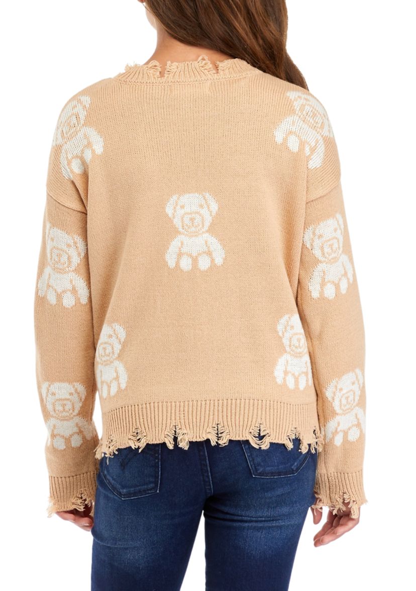 Girls 7-16 Frayed Hem Sweater