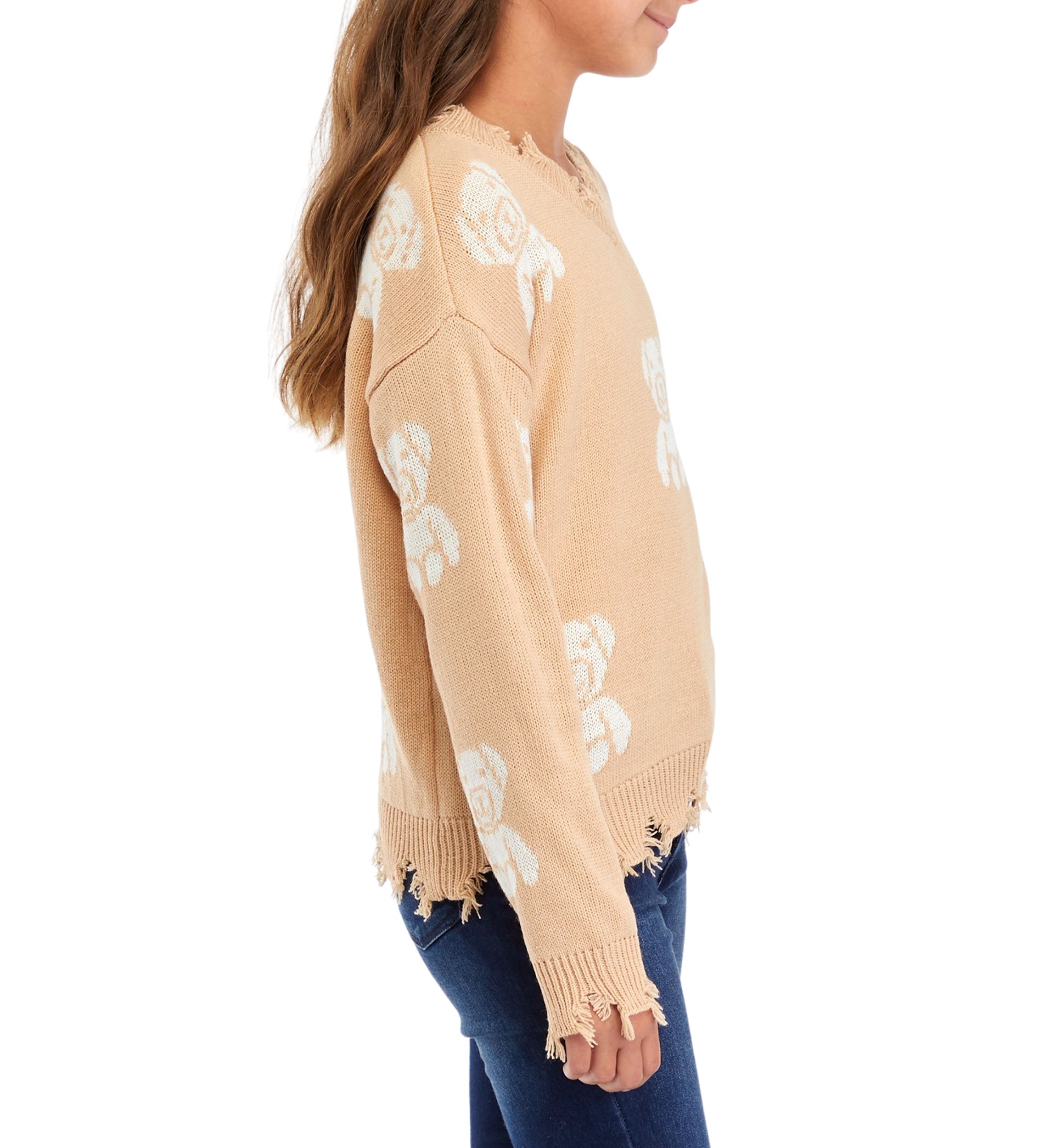 Girls 7-16 Frayed Hem Sweater