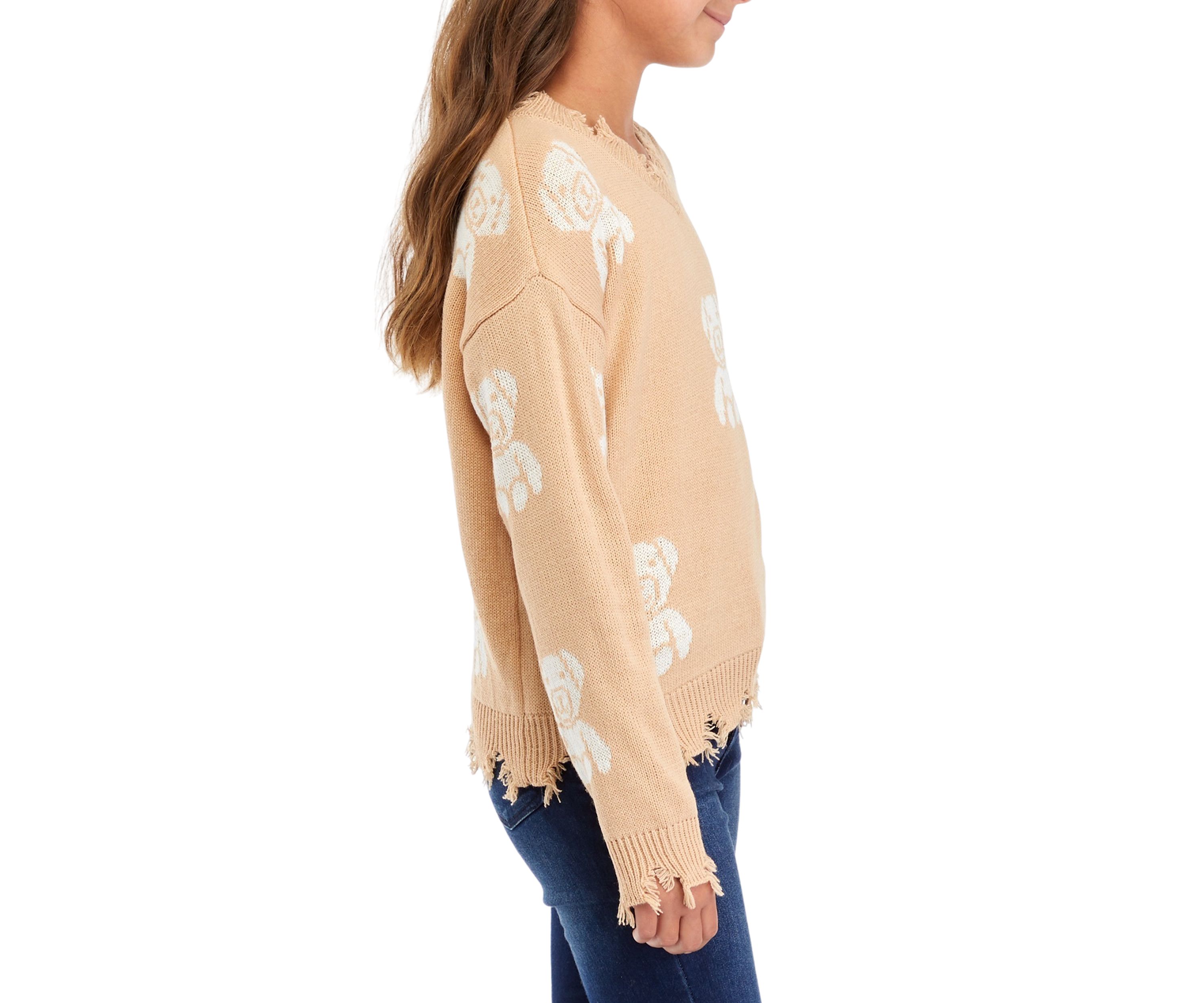 Girls 7-16 Frayed Hem Sweater