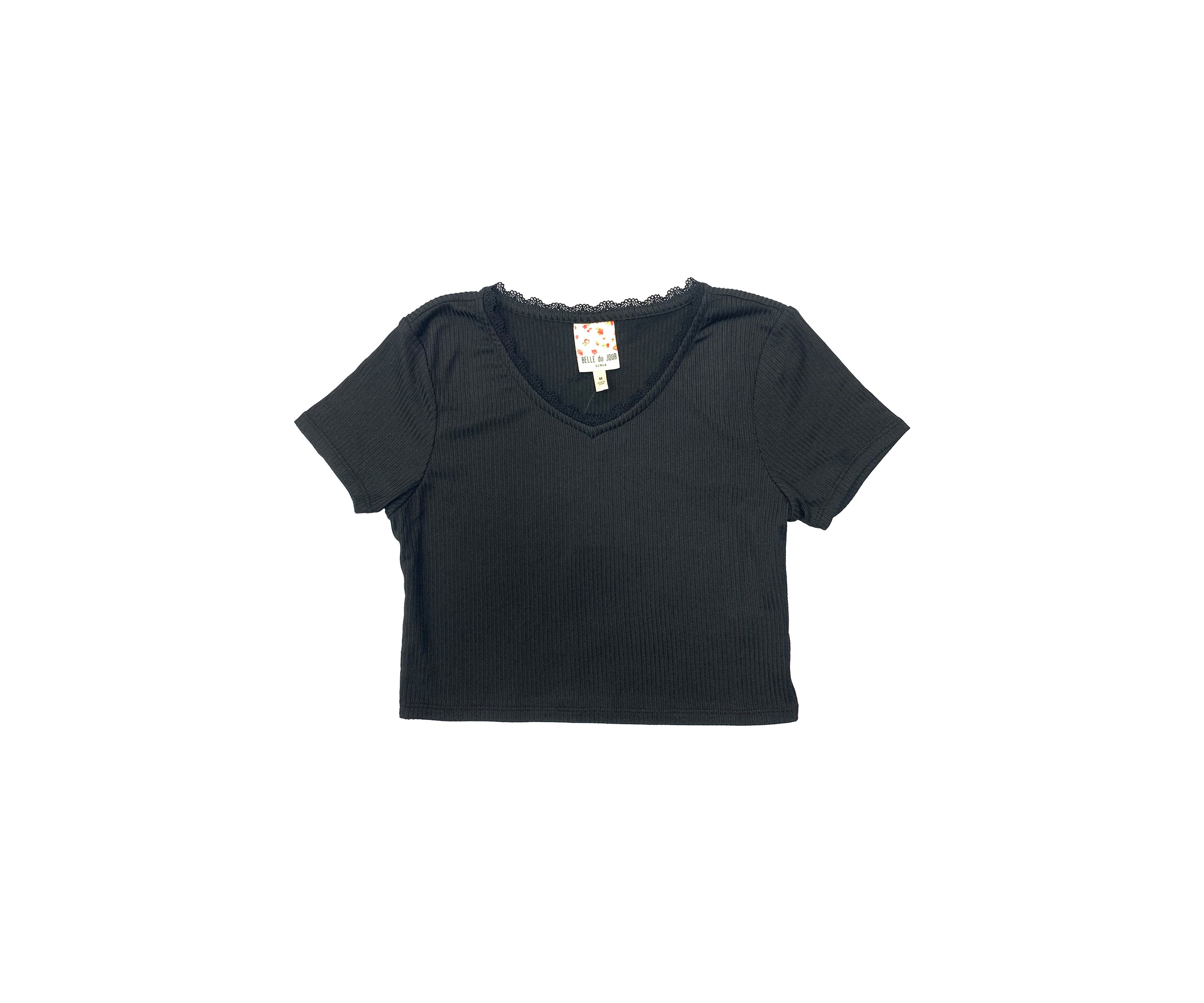 Girls 7-16 Short Sleeve V-Neck Tiny T-Shirt