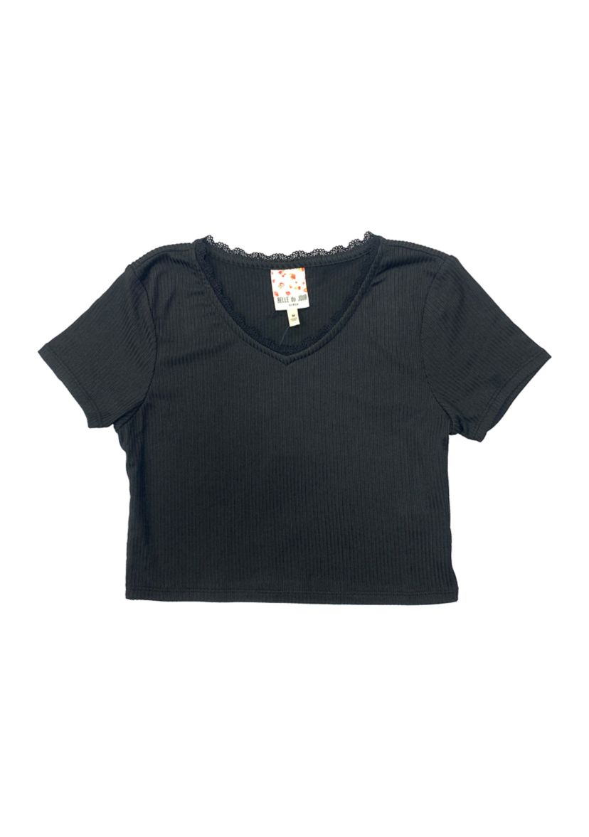 Girls 7-16 Short Sleeve V-Neck Tiny T-Shirt