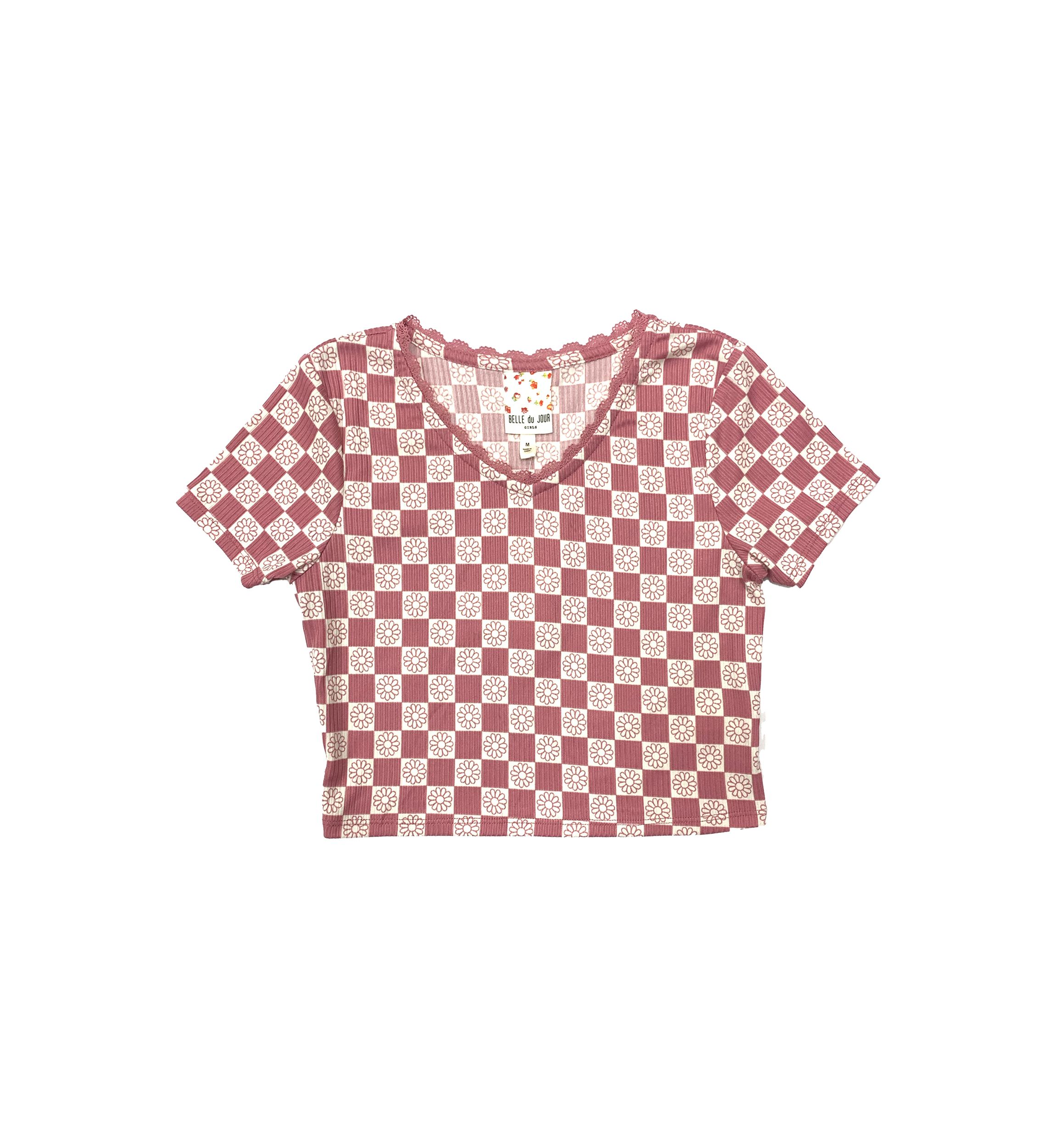 Girls 7-16 Short Sleeve V-Neck Tiny T-Shirt