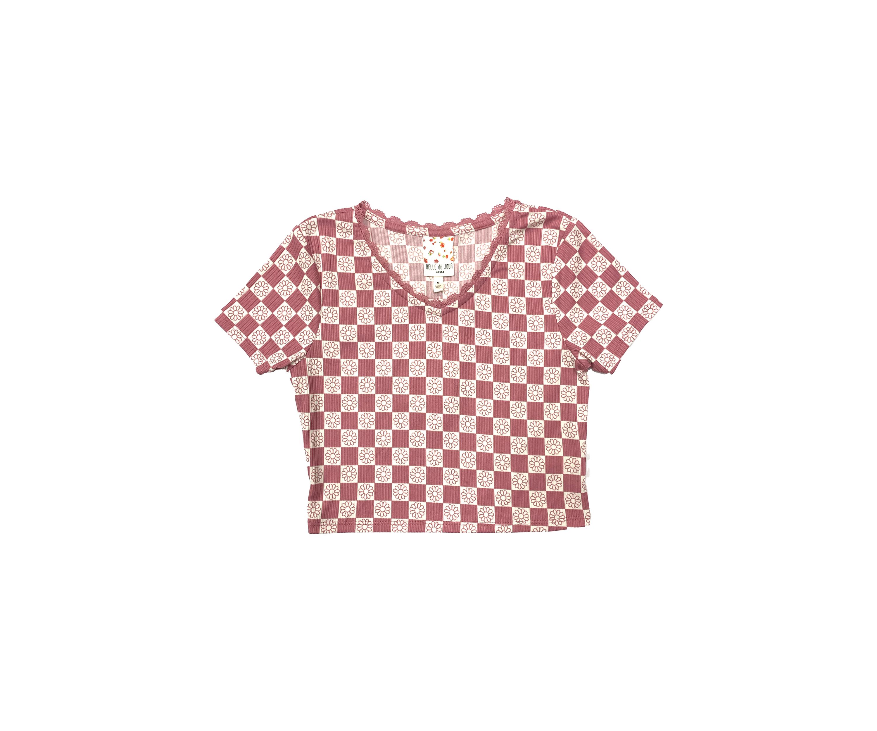 Girls 7-16 Short Sleeve V-Neck Tiny T-Shirt