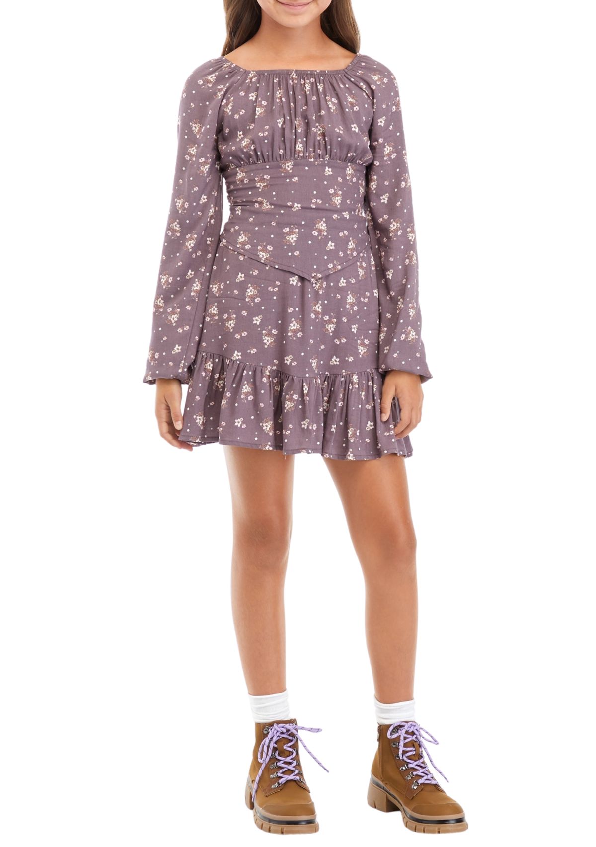 Girls 7-16 Floral Printed Skirt Set