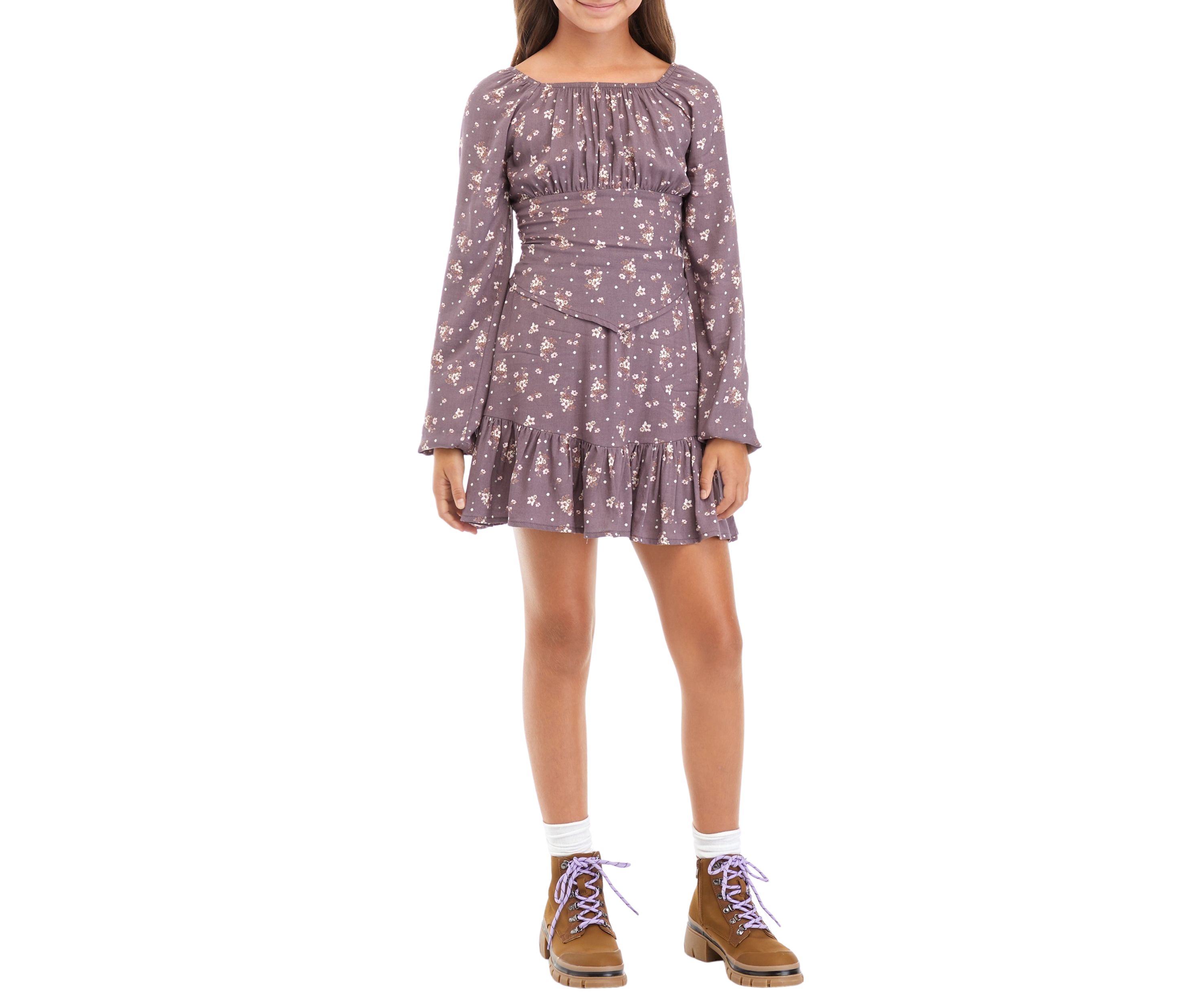 Girls 7-16 Floral Printed Skirt Set