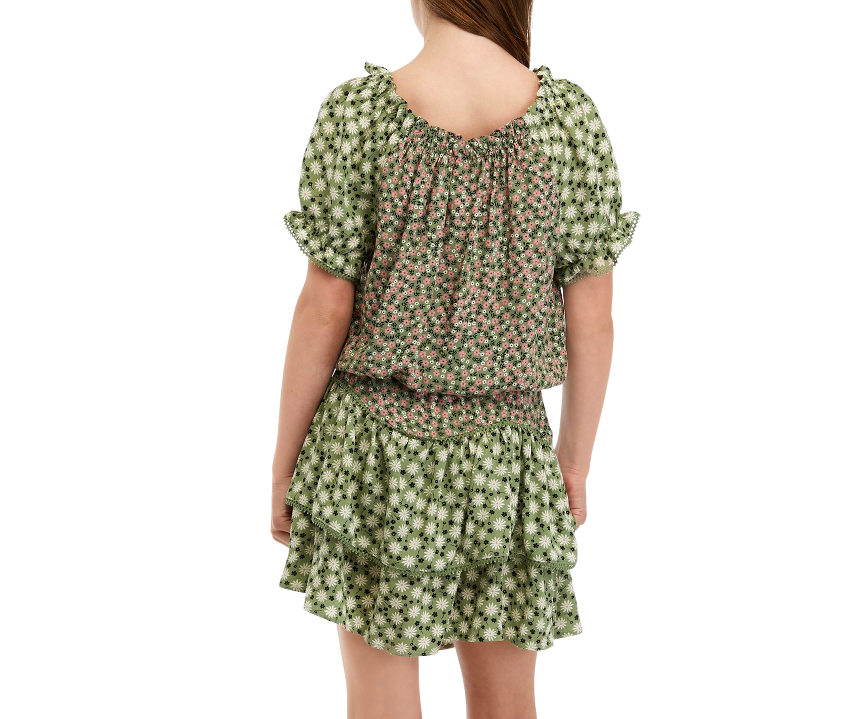 Girls 7-16 Mixed Print Skirt Set 