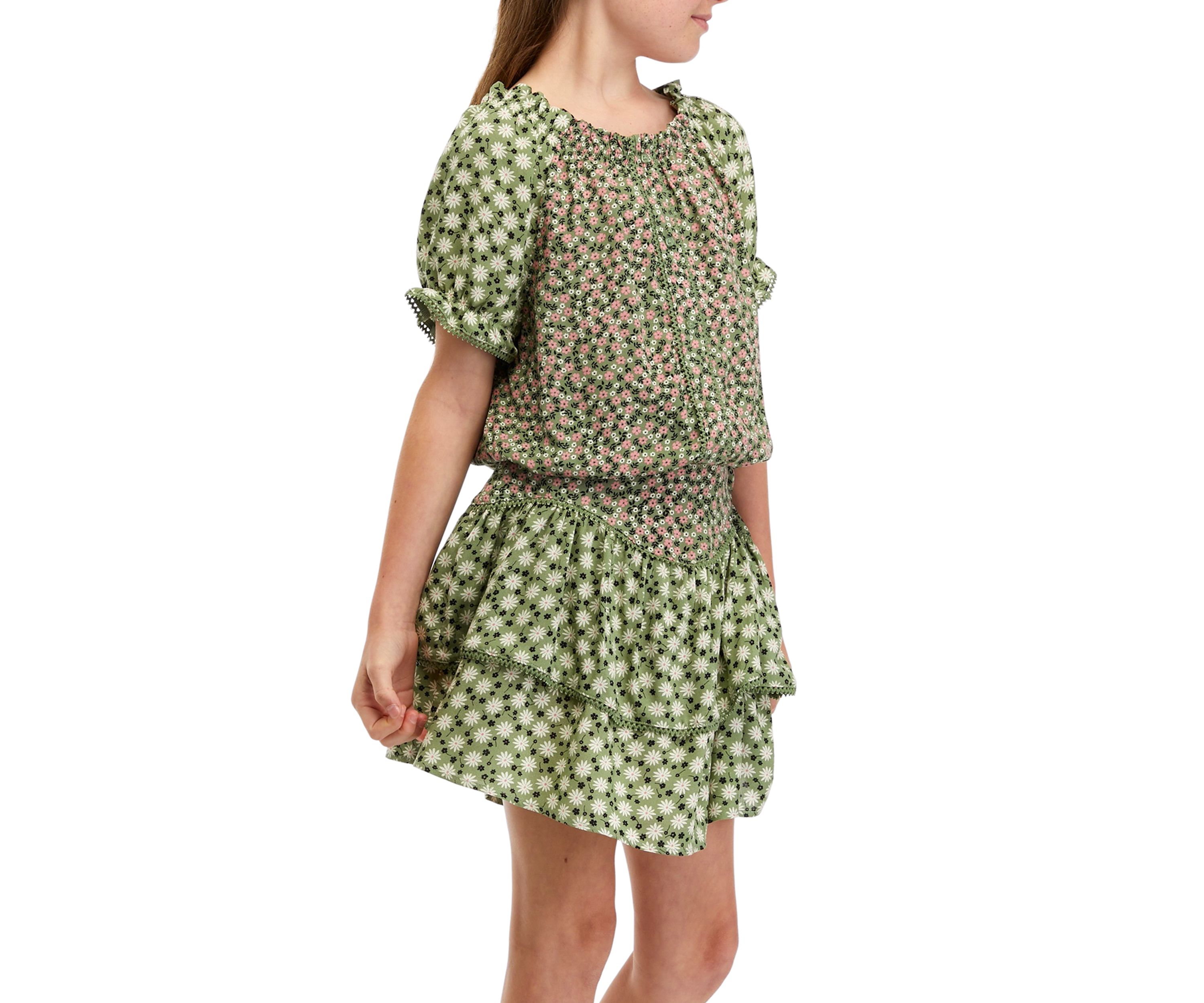 Girls 7-16 Mixed Print Skirt Set 