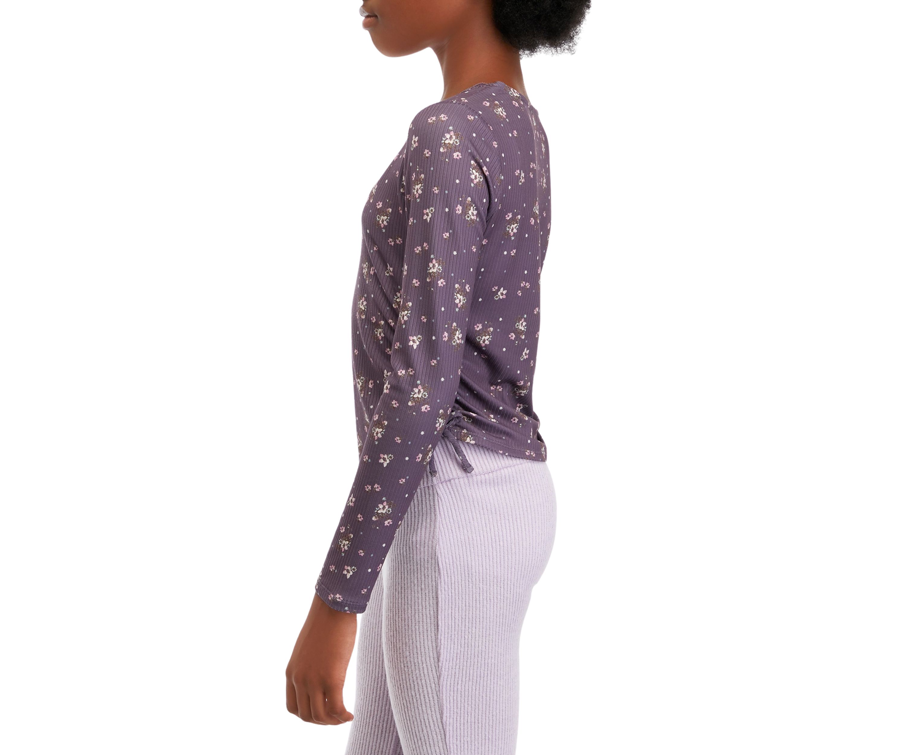 Girls 7-16 Long Sleeve Knit Top with Side Ties