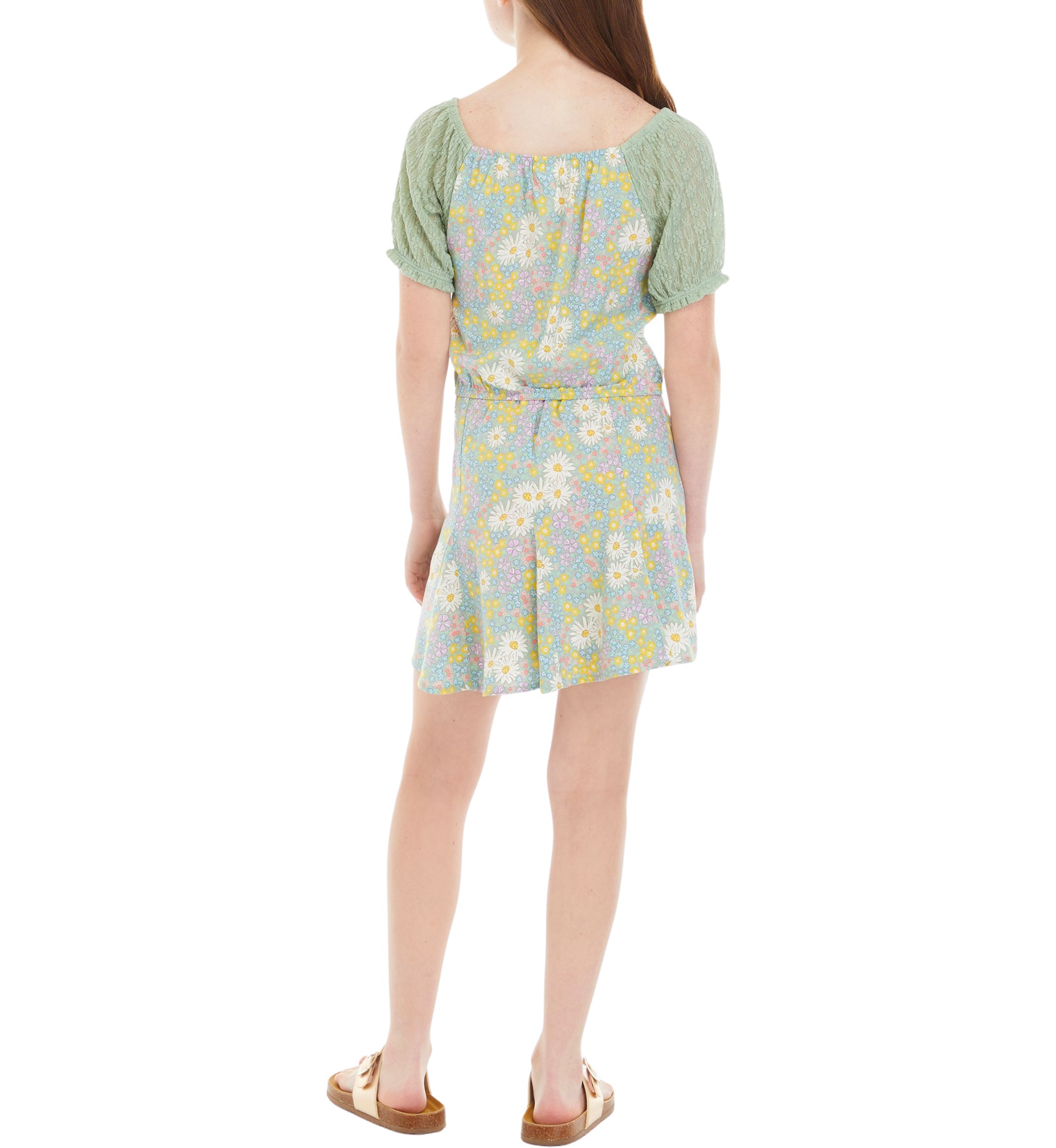 Girls 7-16 Puff Sleeve Top and Skirt Set