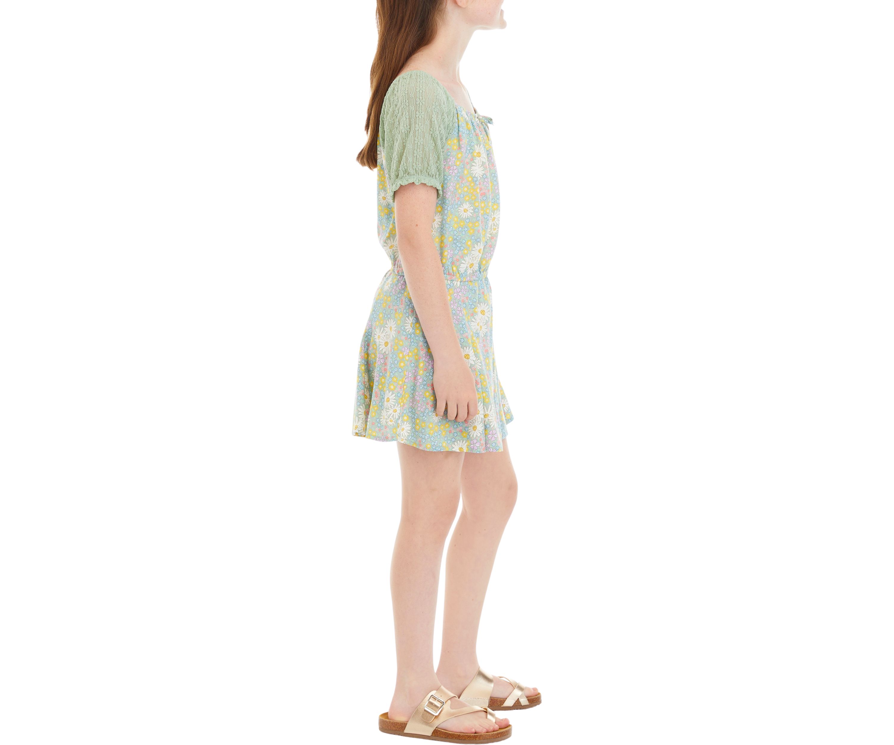 Girls 7-16 Puff Sleeve Top and Skirt Set
