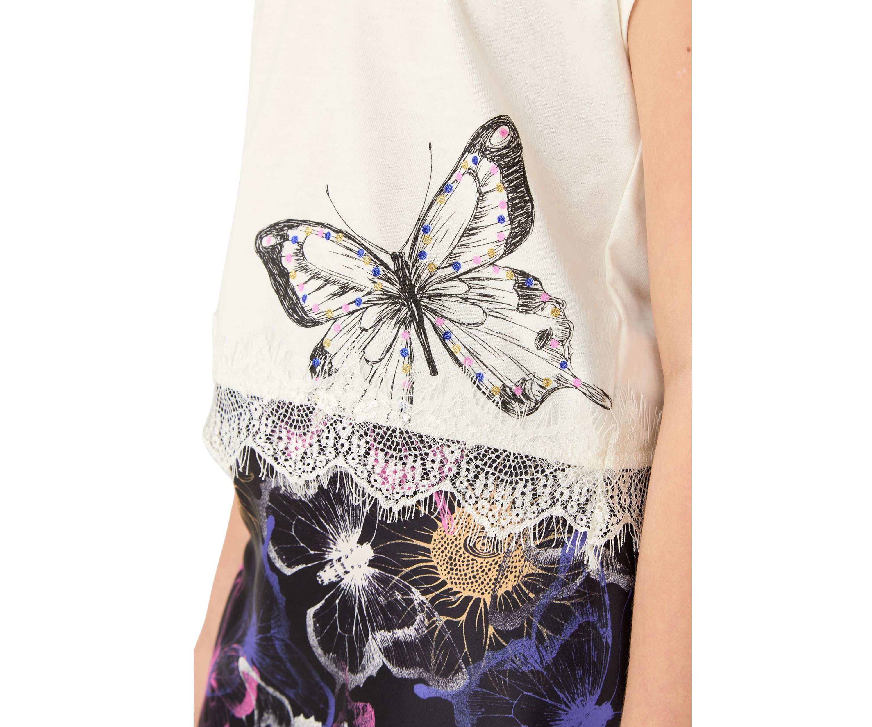 Girls 7-16 Oversized Graphic T-Shirt and Printed Satin Skirt Set