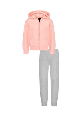 Under Armour Girls 4-6x Rival Fleece Set, Pink