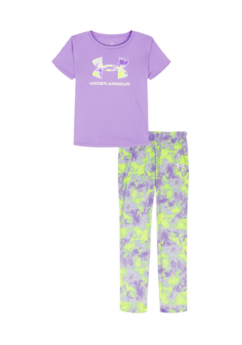 Girls 4-6x Short Sleeve Logo Graphic T-Shirt and Tie-Dye Legging Set 