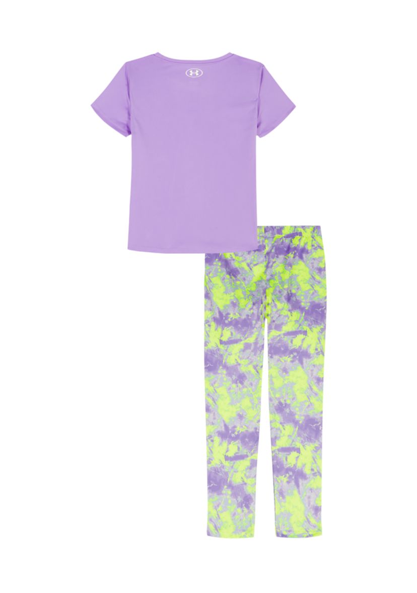 Girls 4-6x Short Sleeve Logo Graphic T-Shirt and Tie-Dye Legging Set 