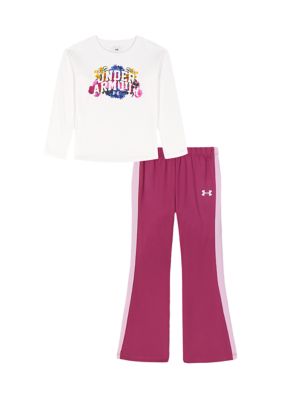 Under Armour Girls 4-6x Graphic Flare Yoga Set, White