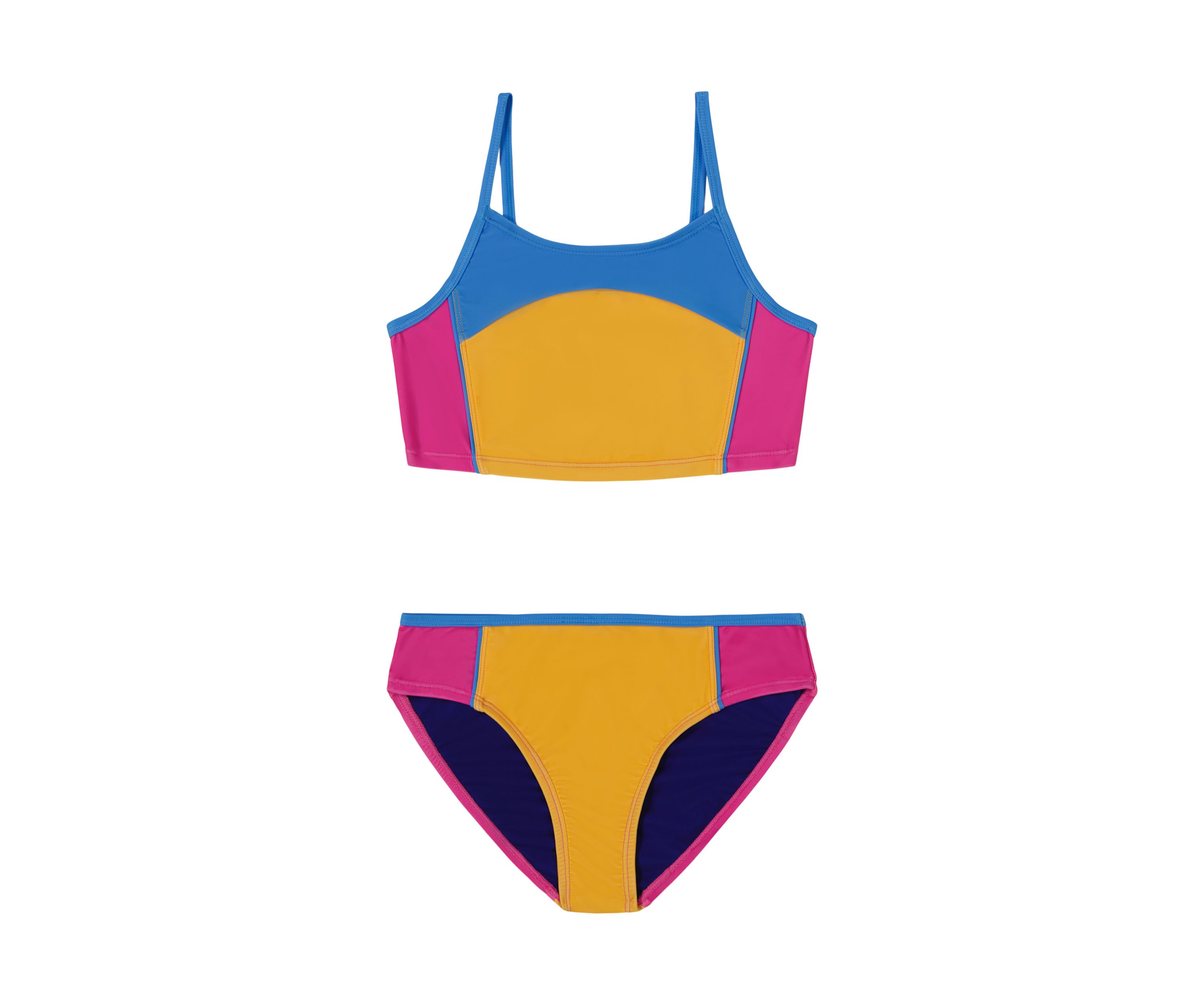 Girls 4-6x Color Blocked Two Piece Swimsuit