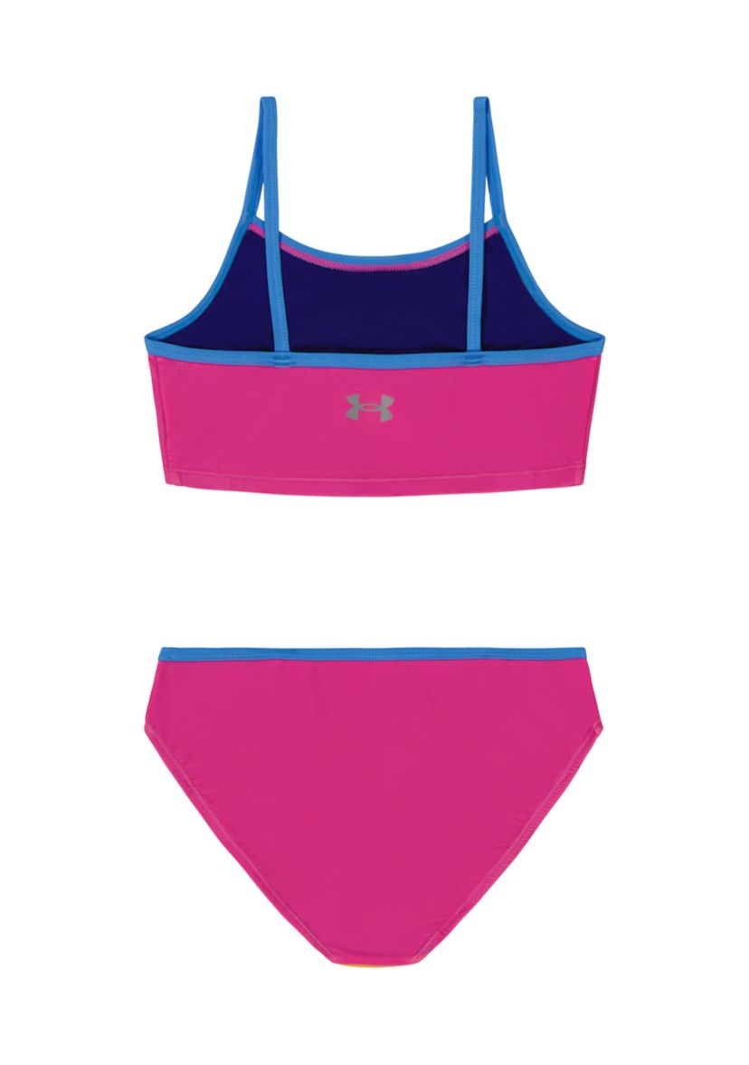 Girls 4-6x Color Blocked Two Piece Swimsuit