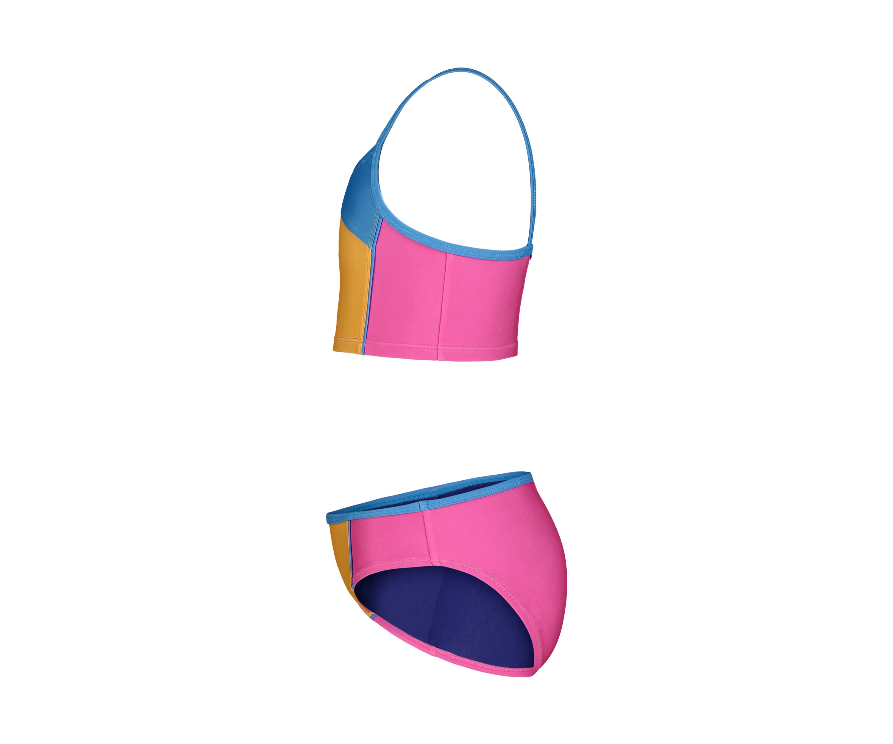Girls 4-6x Color Blocked Two Piece Swimsuit
