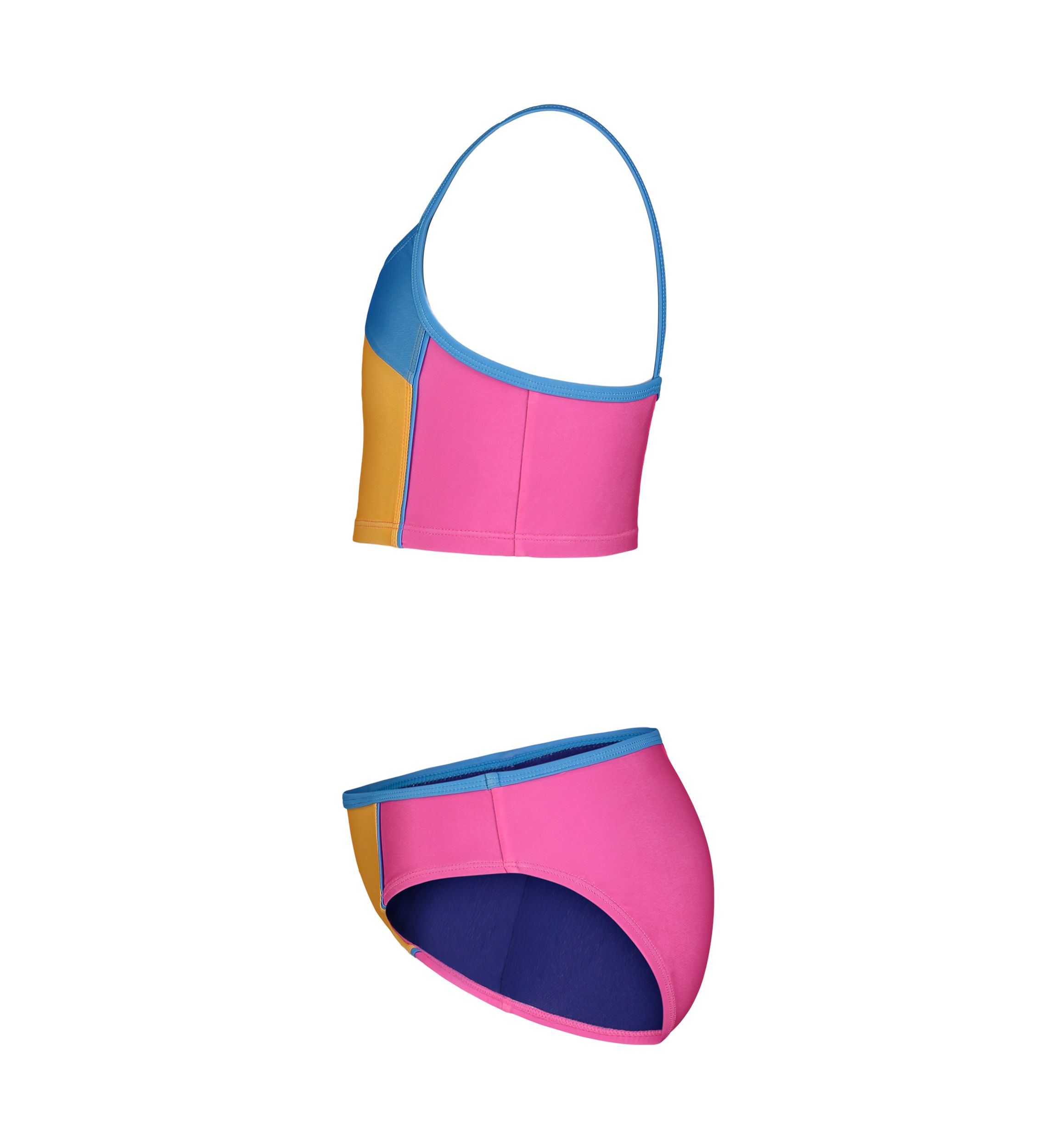 Girls 7-16 Color Blocked Two Piece Swimsuit