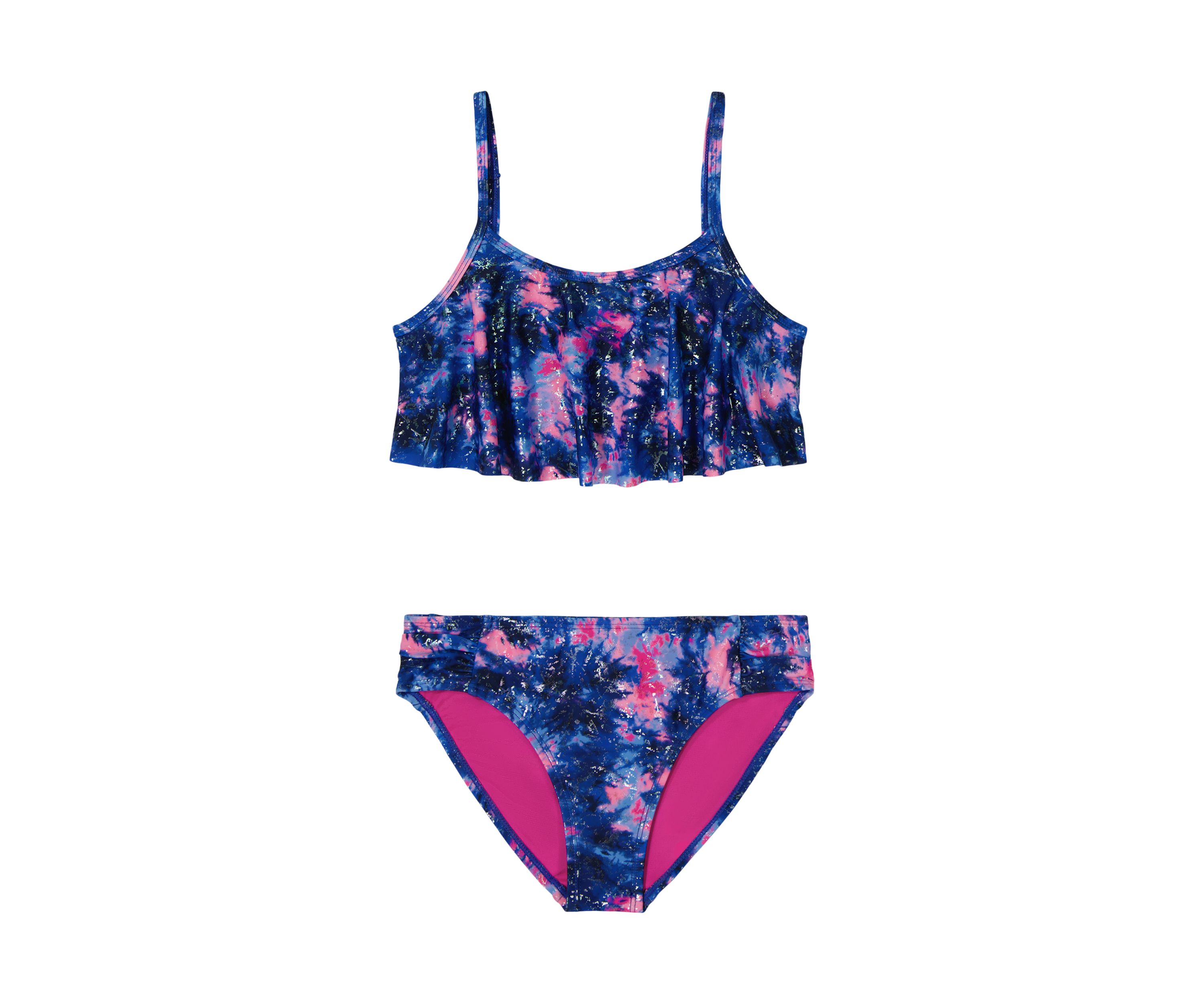 Girls 4-6x Multi Dye Flutter Bikini Swim Set
