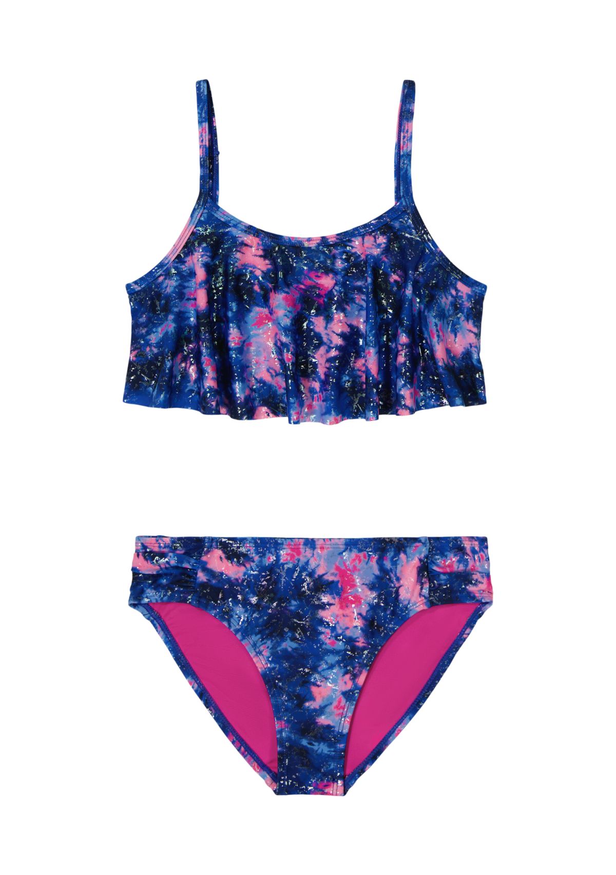 Girls 7-16 Multi Dye Flutter Bikini Swim Set