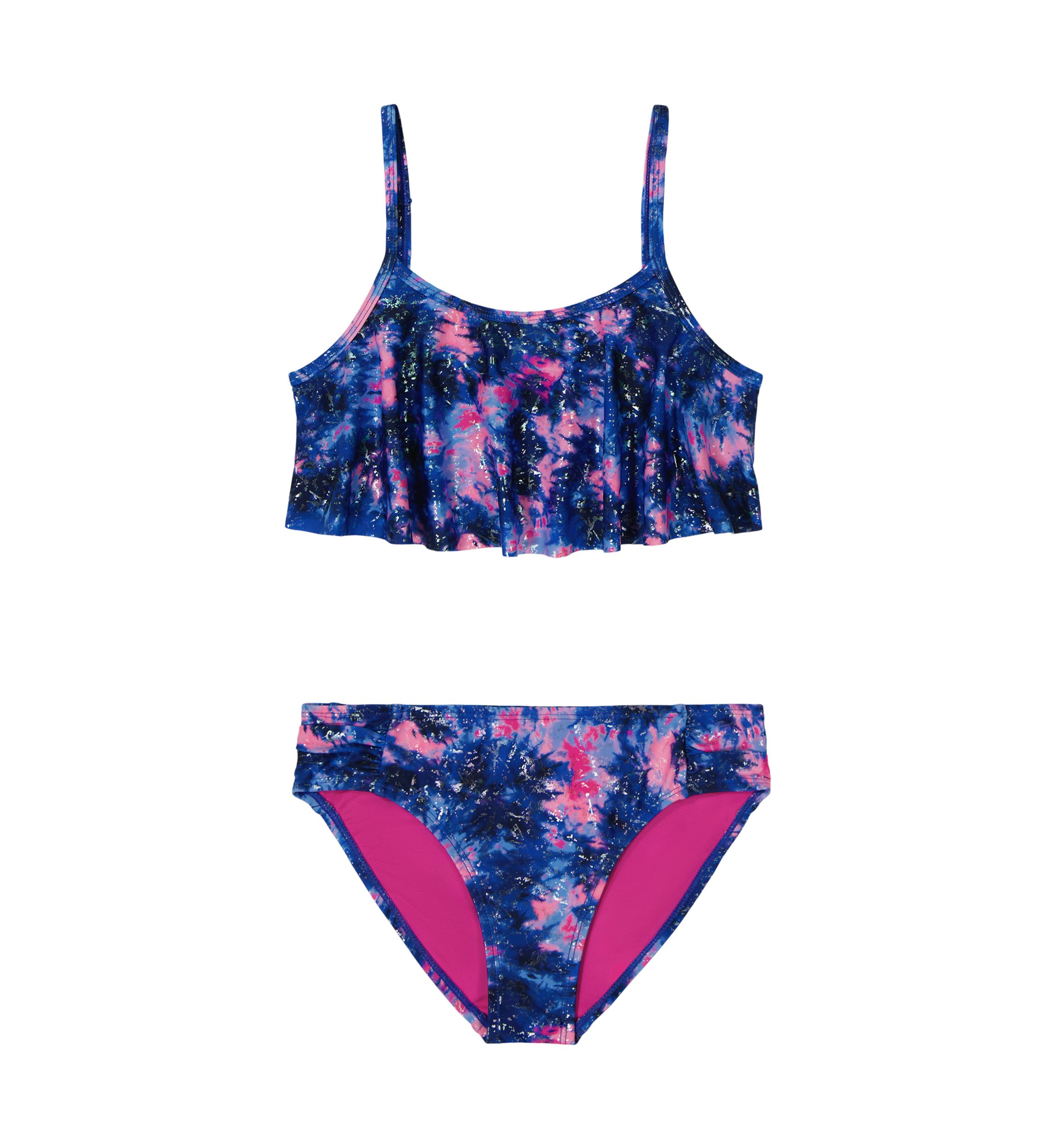 Girls 7-16 Multi Dye Flutter Bikini Swim Set