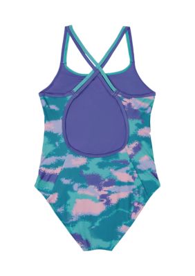 Breaking Waves Girls 7-16 One Piece Flounce Tropical Swimsuit - 7 / Multi