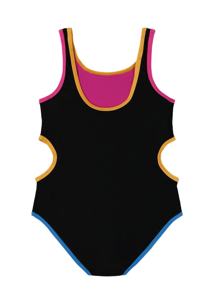 Girls 4-6x Color Blocked One Piece Swimsuit