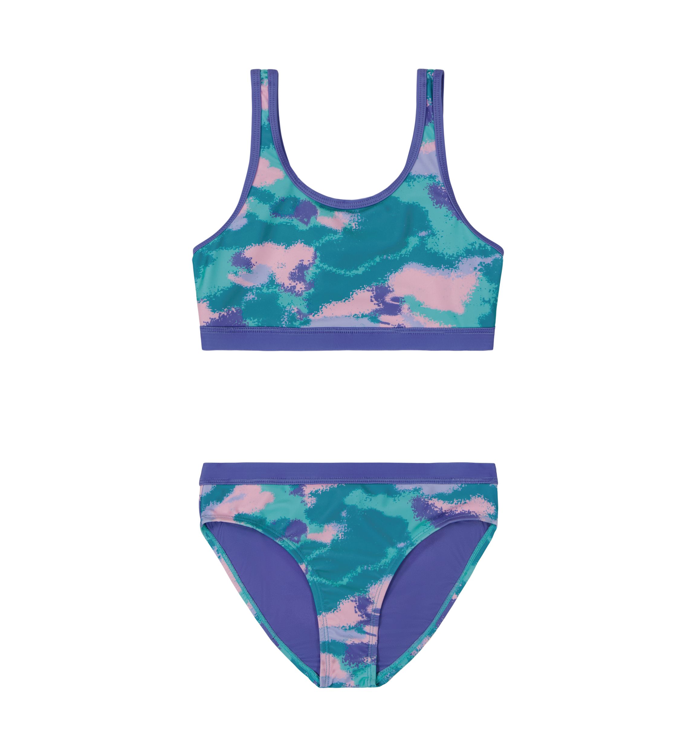 Girls 7-16 Dissolve Camo Printed Two Piece Swimsuit