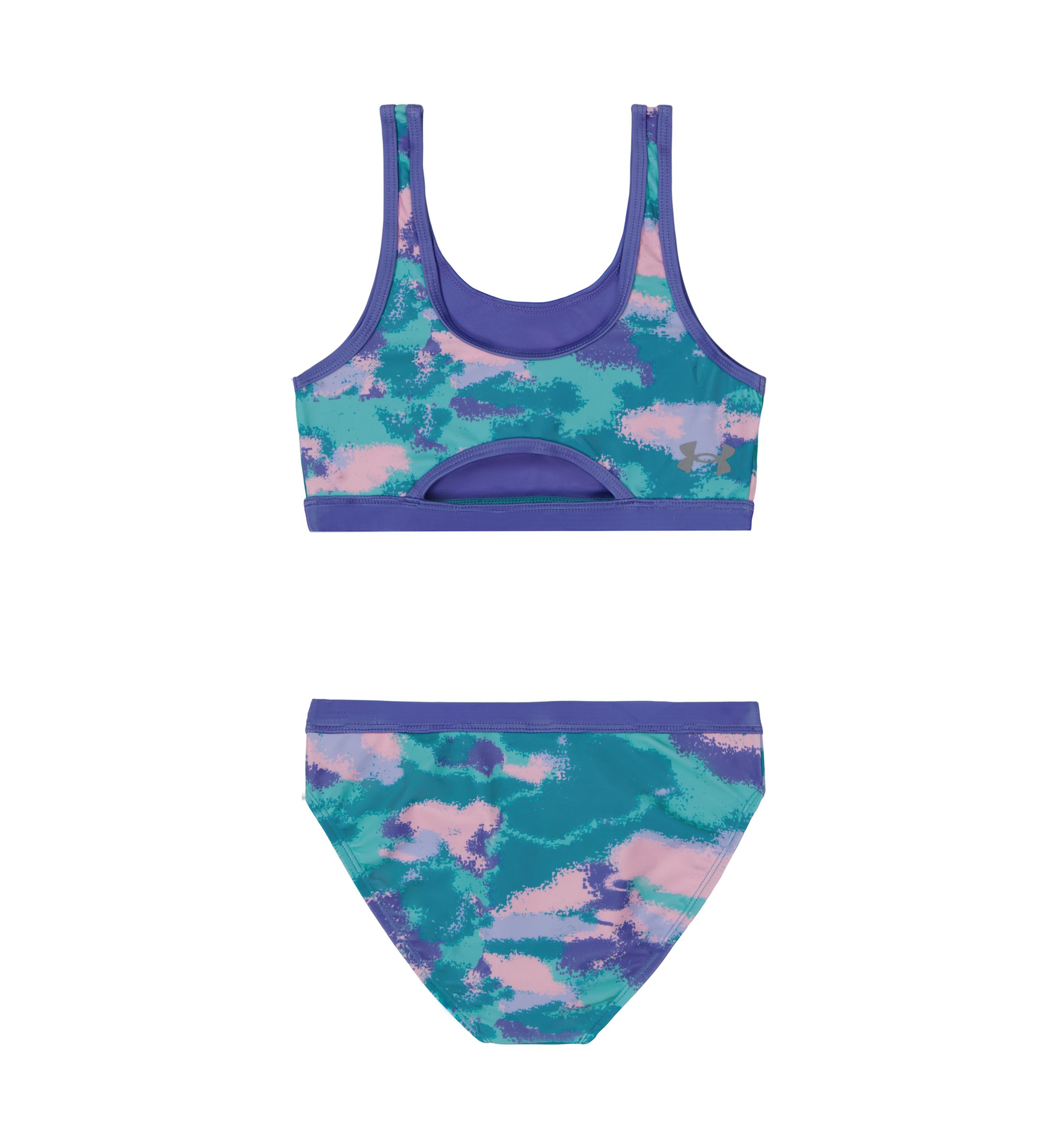 Girls 7-16 Dissolve Camo Printed Two Piece Swimsuit