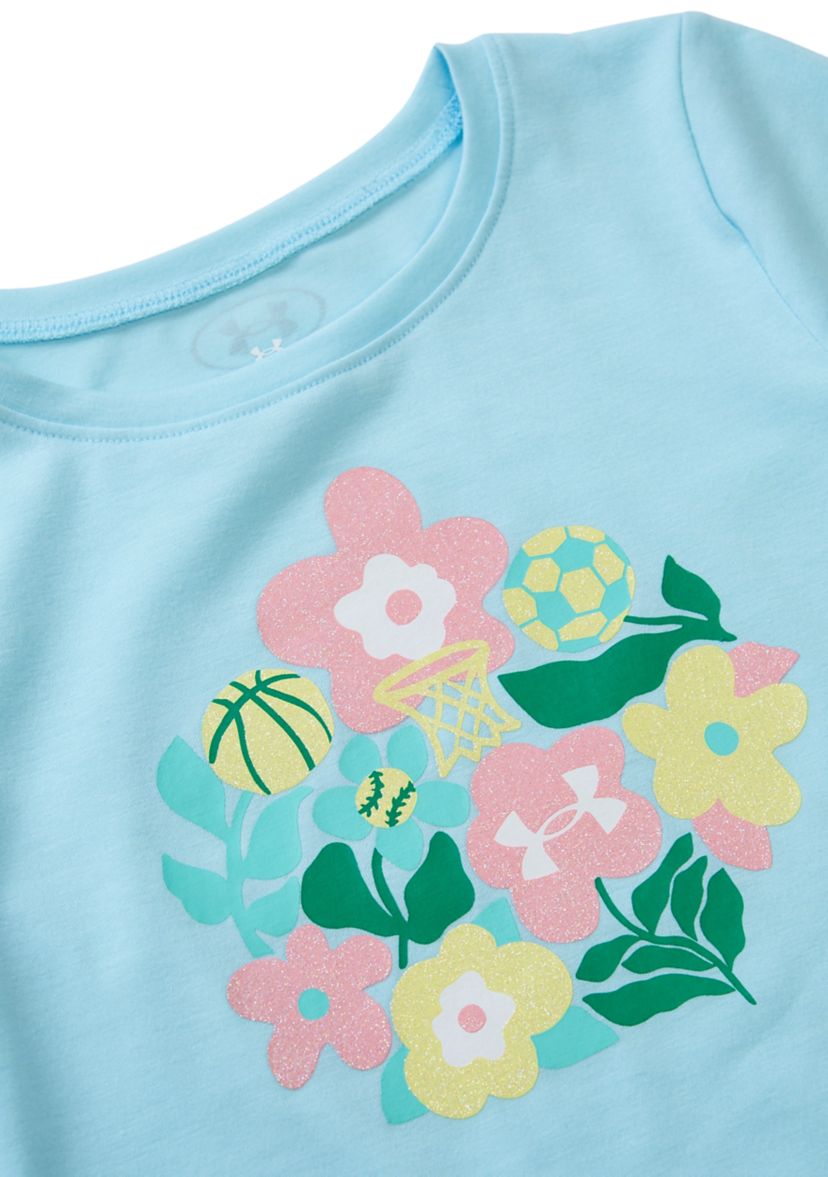 Girls 4-6x Ditsy Flower Party Graphic T-Shirt and Printed Shorts Set