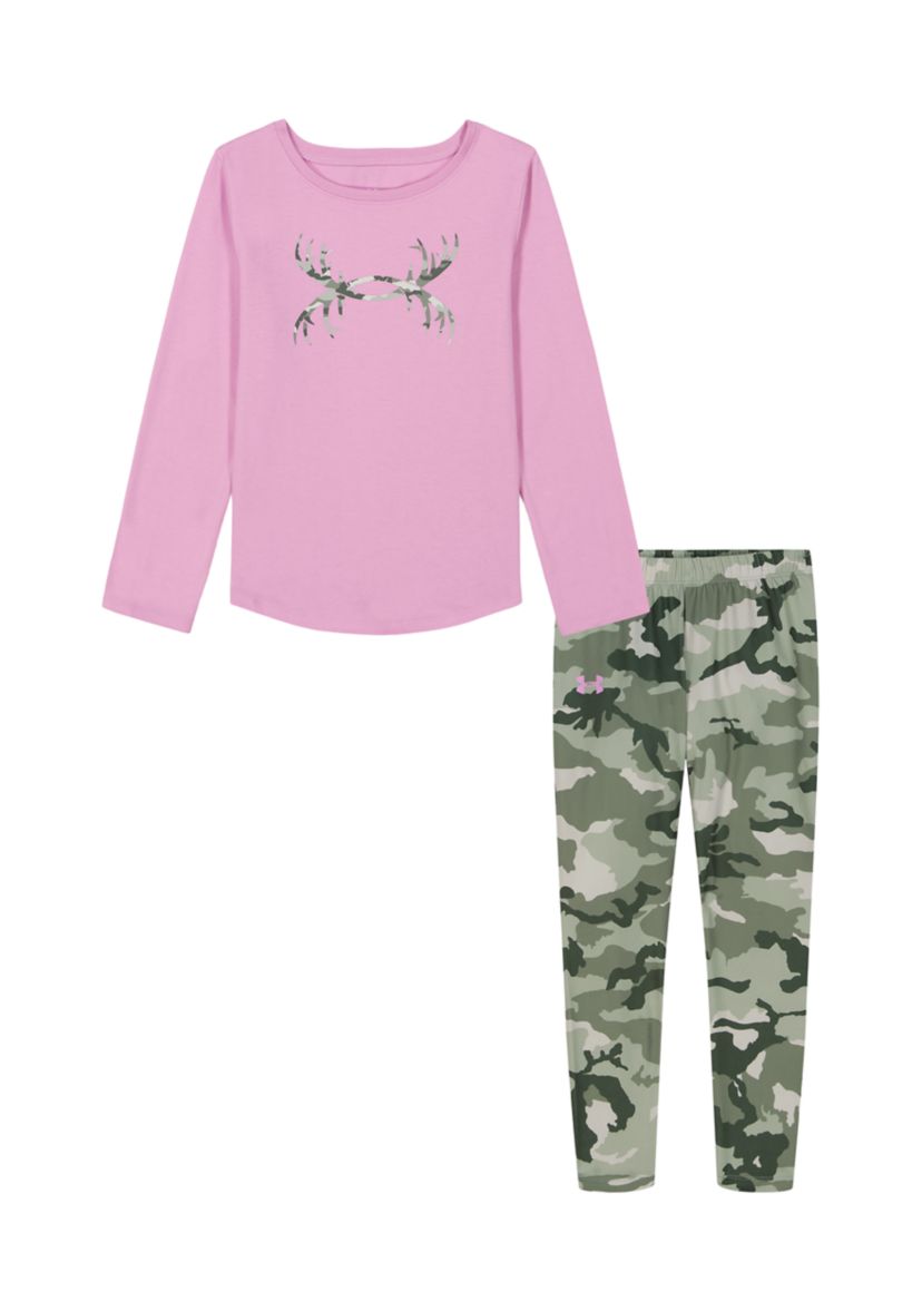 Girls 4-6x Antler Logo Graphic T-Shirt and Camo Printed Leggings