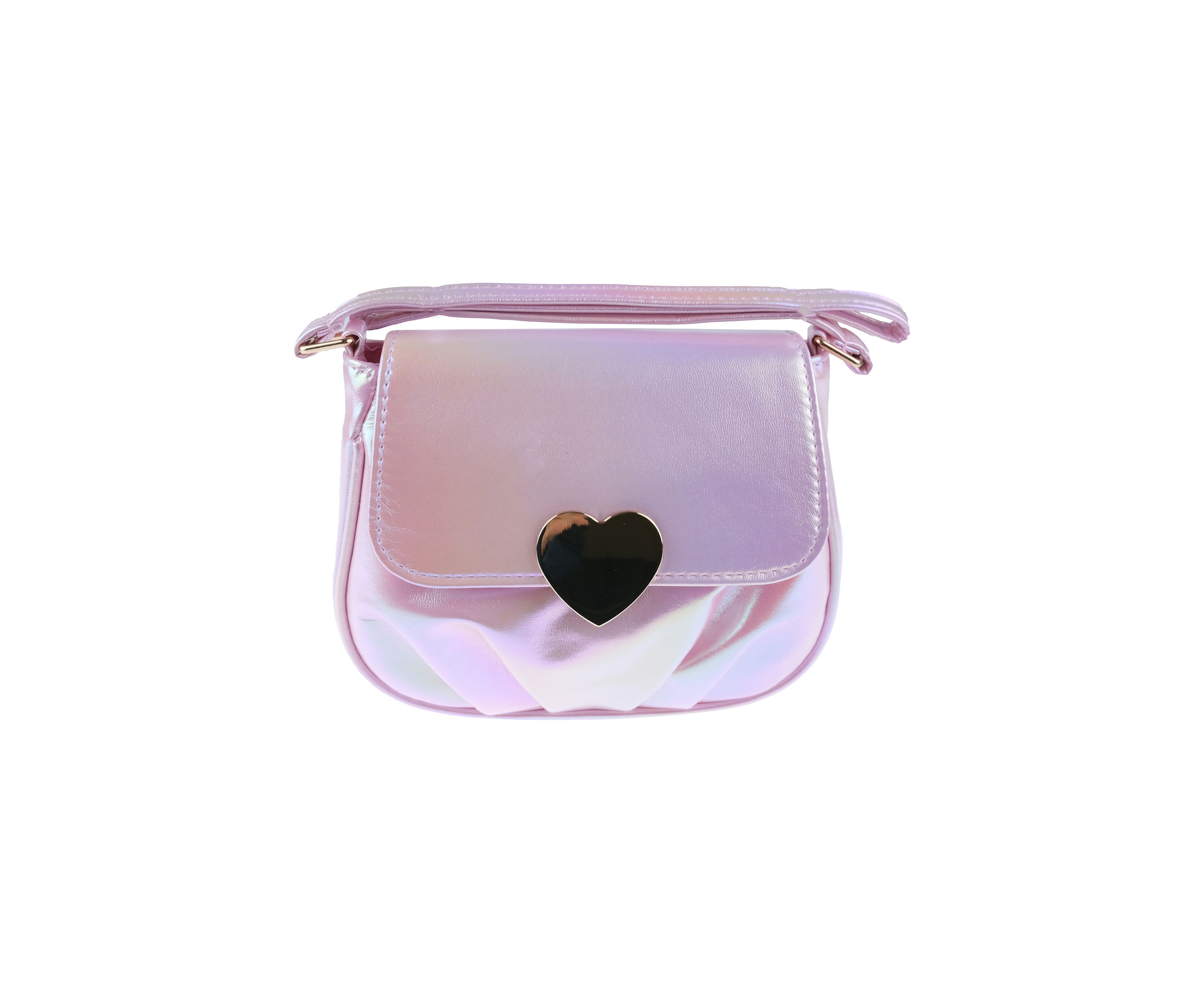 Iridescent Bag with Heart Closure