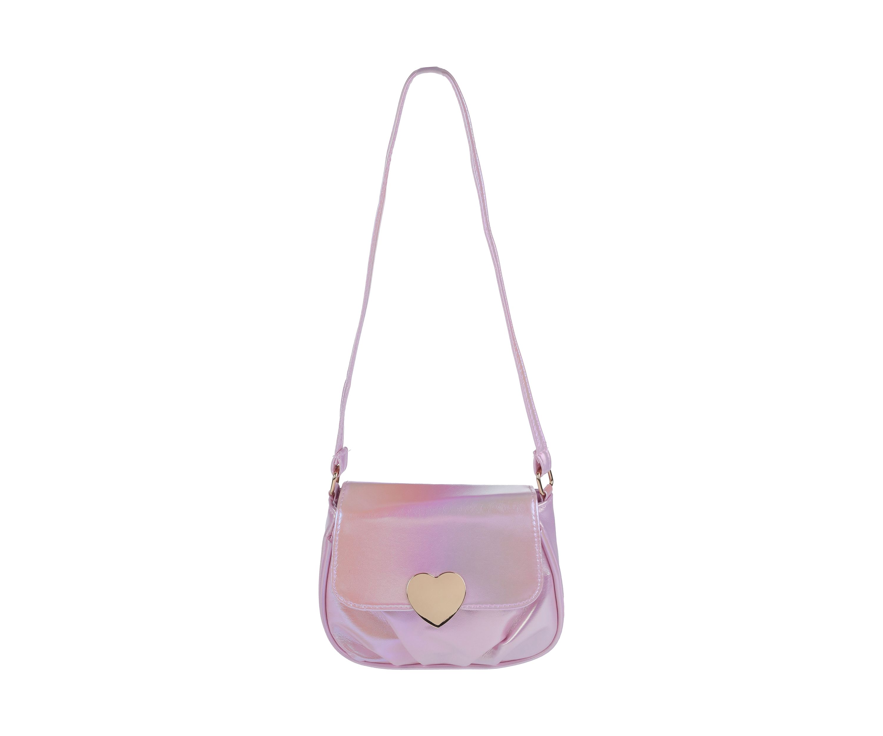 Iridescent Bag with Heart Closure