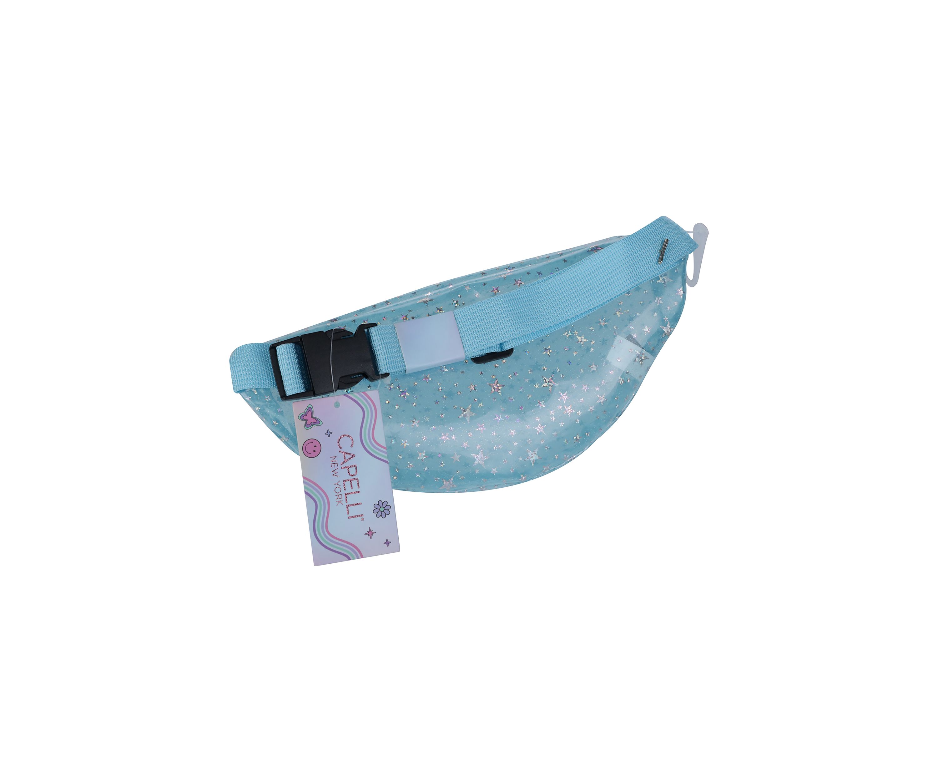 Girls Holographic Star Printed Glitter Belt Beg