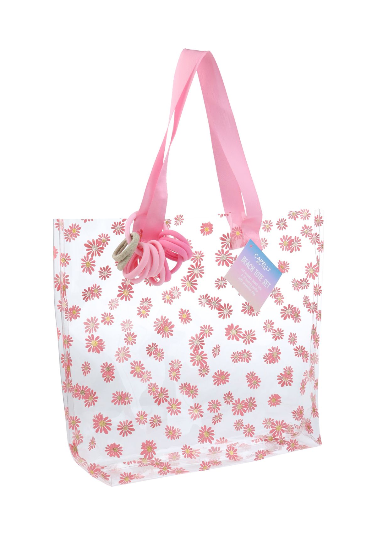 Girls Daisy Jelly Tote Bag with Hair Ties