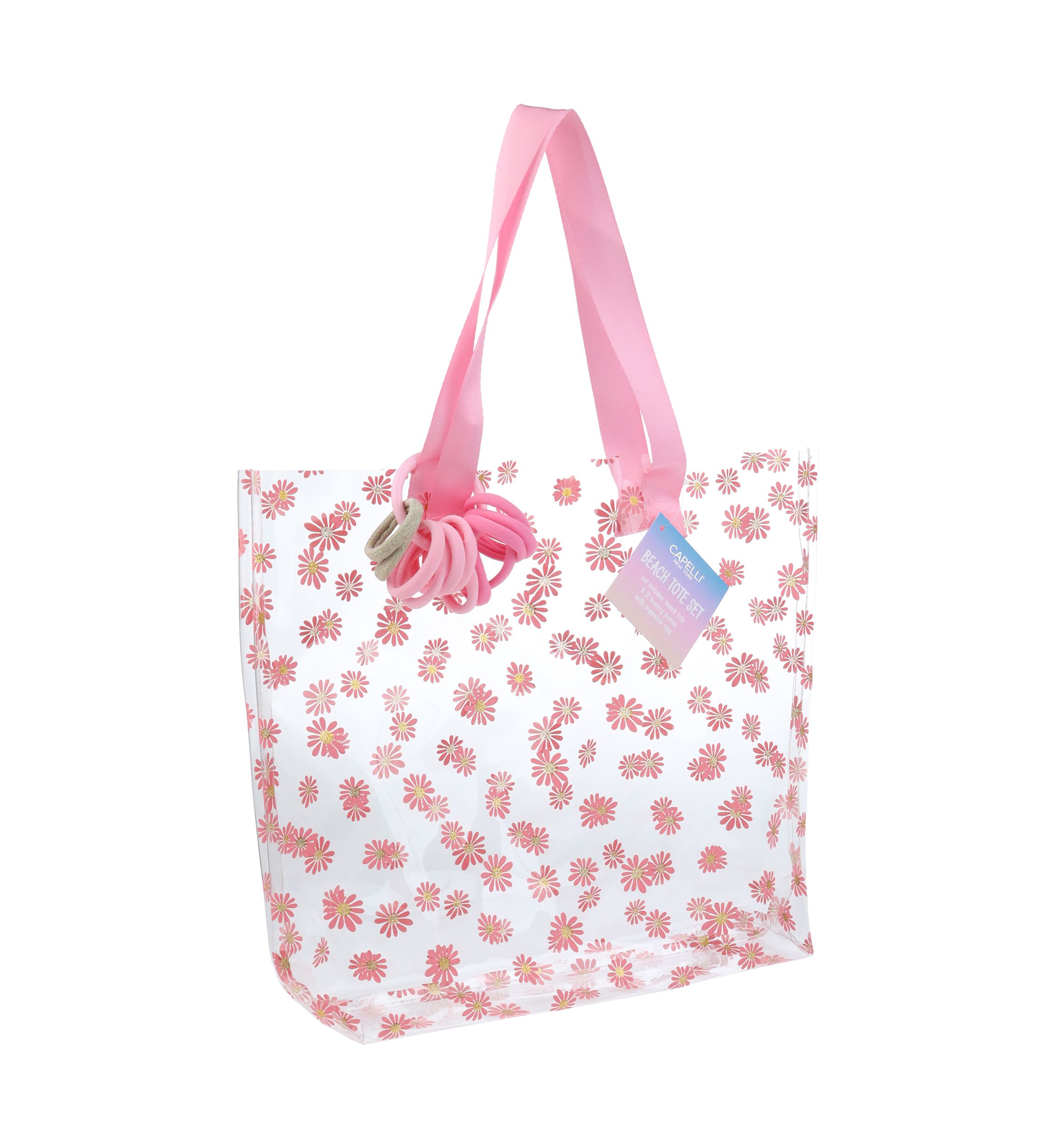 Girls Daisy Jelly Tote Bag with Hair Ties