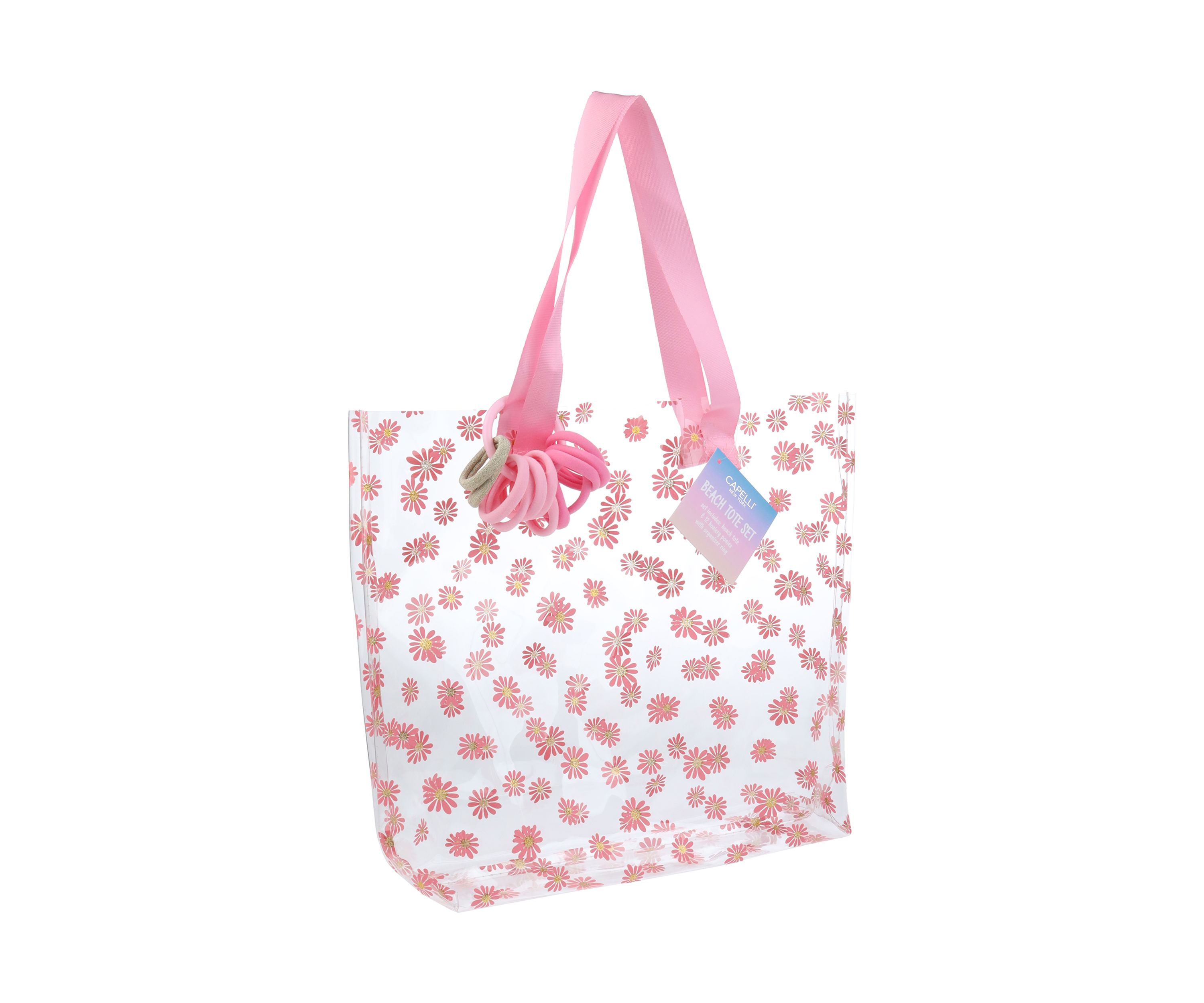 Girls Daisy Jelly Tote Bag with Hair Ties