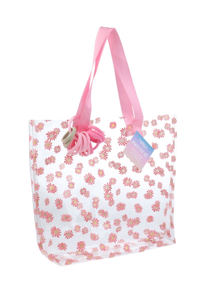 Girls Daisy Jelly Tote Bag with Hair Ties