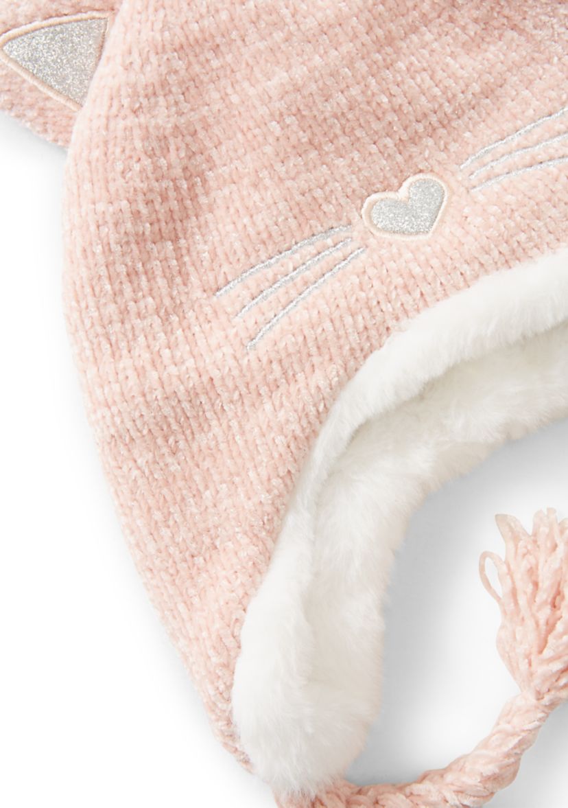 Girls 4-6x Cat Ear Flap Hat and Glove Set