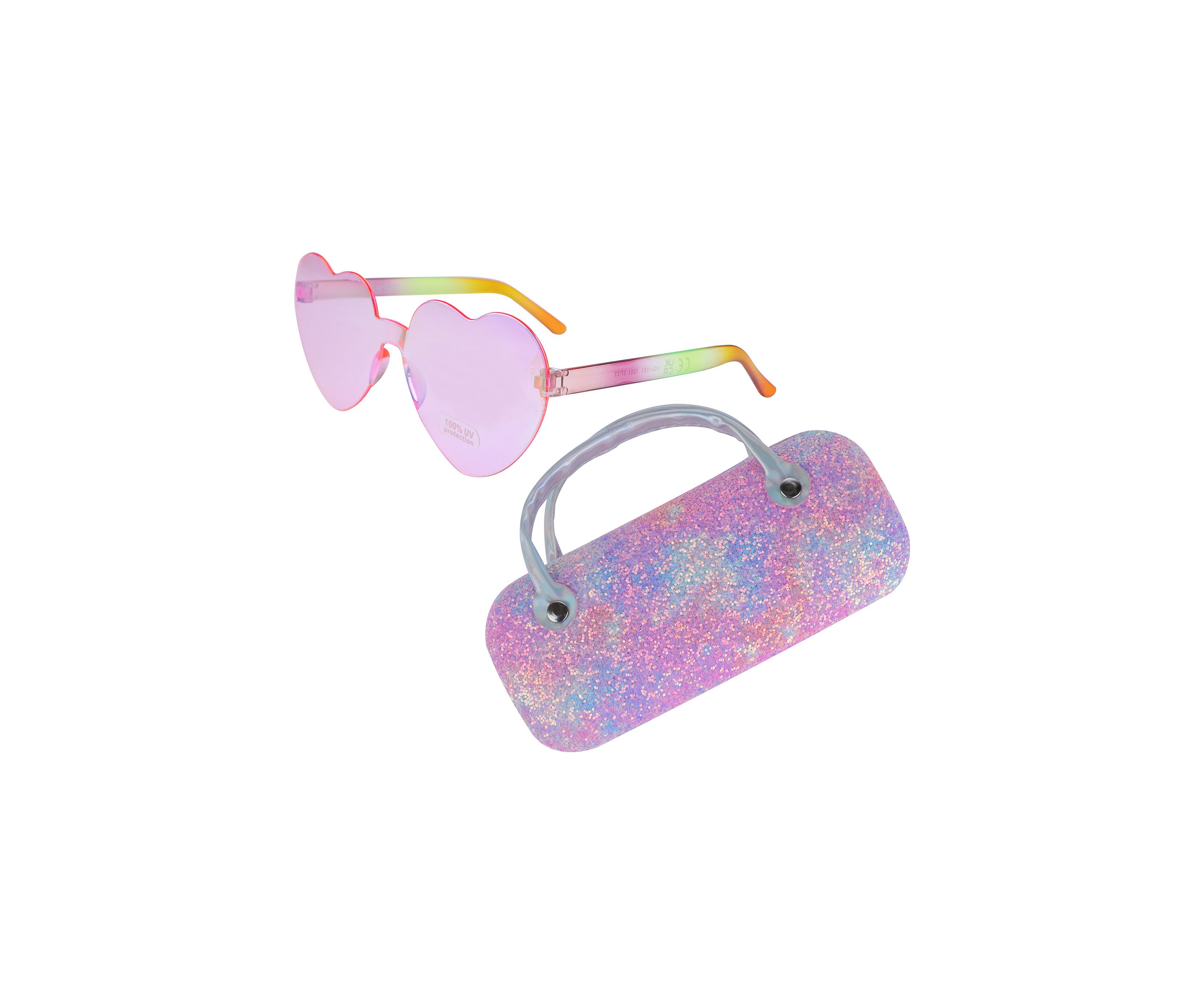 Girls Sunglasses with Rainbow Glitter Case