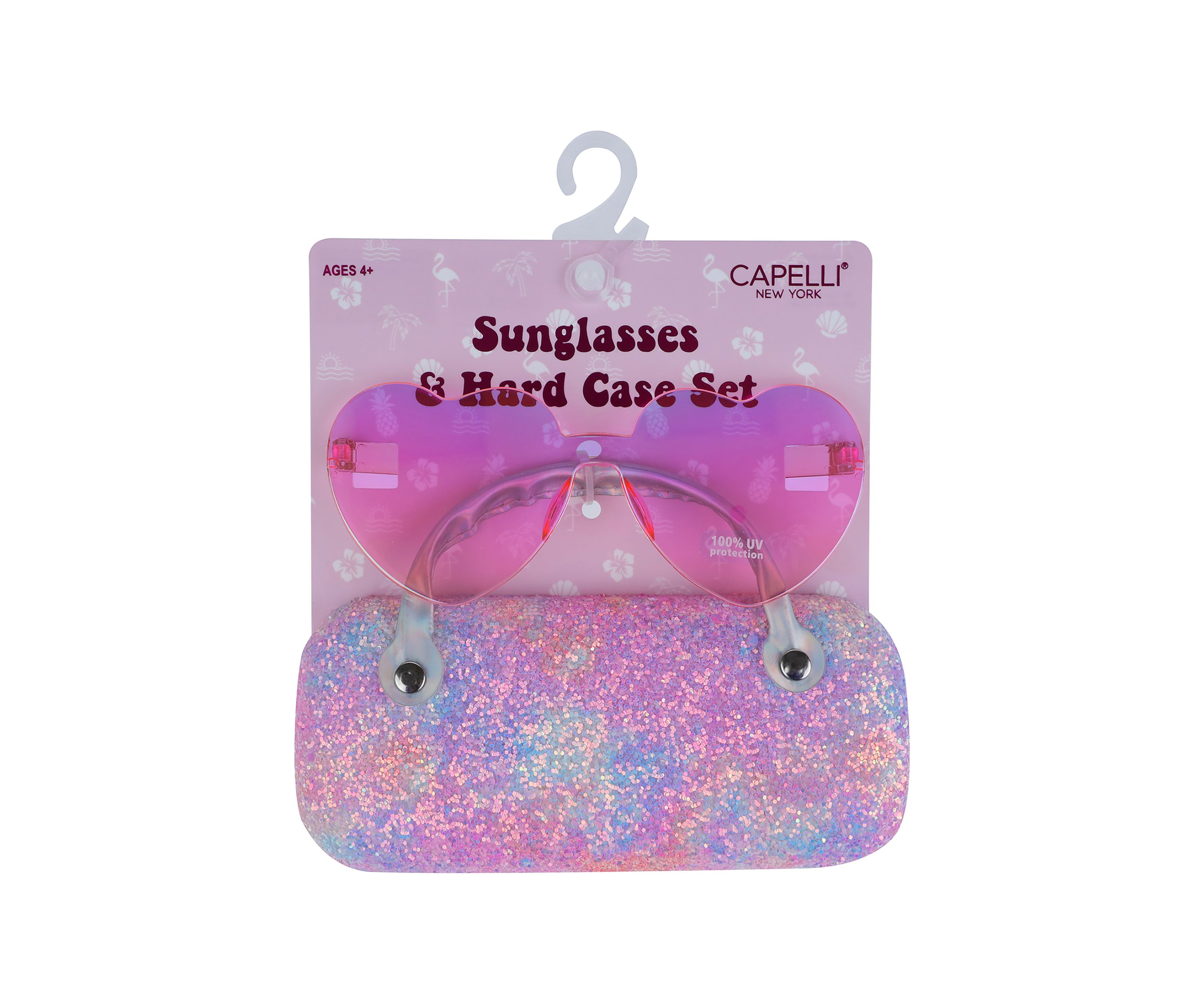 Girls Sunglasses with Rainbow Glitter Case