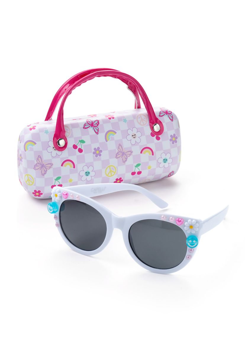 Sunglasses with Check Printed Case