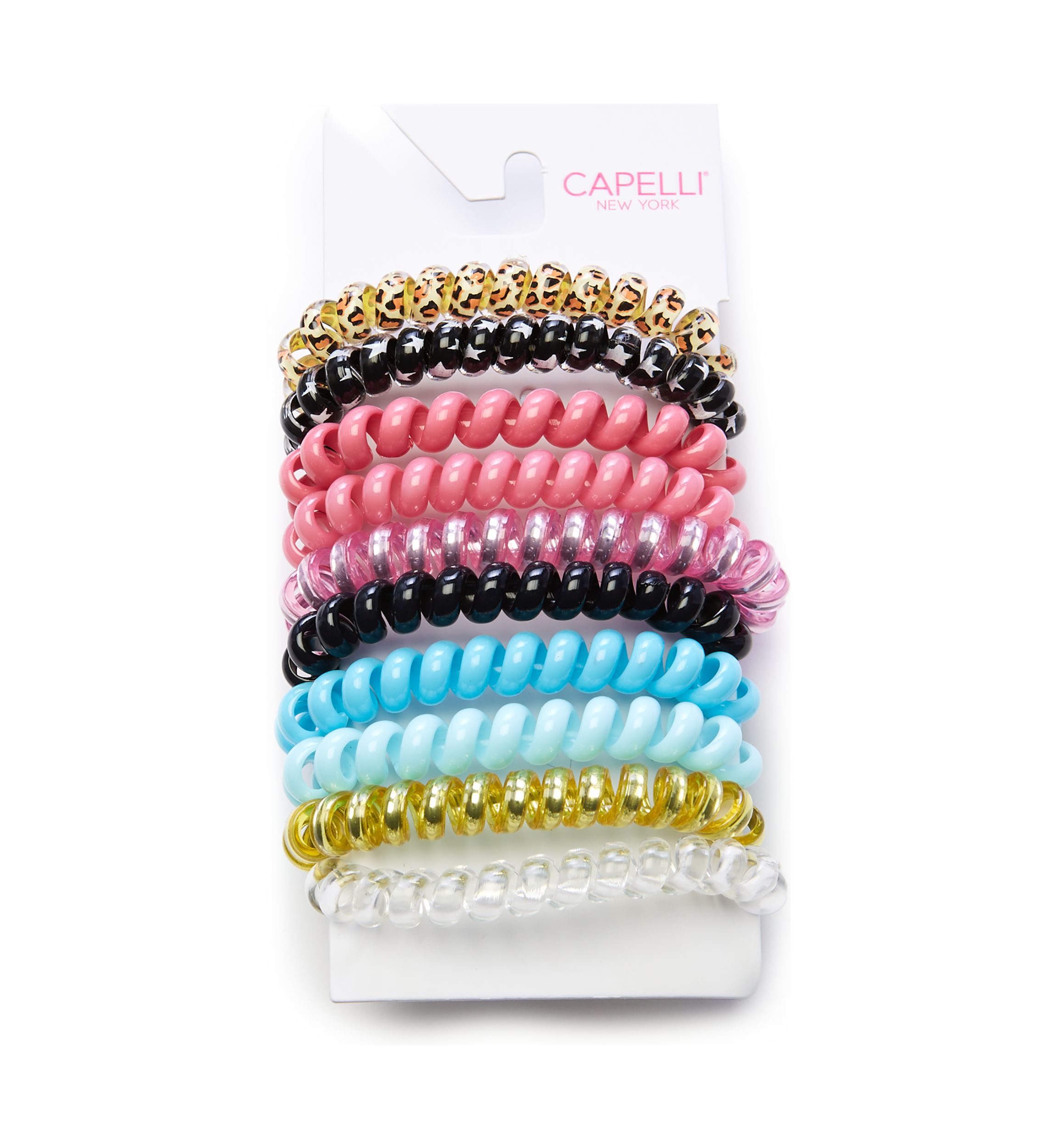 Set of 10 Phone Cord Ponytail Holders