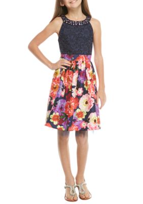 Speechless Lace Floral Dress Girls 7-16 | belk