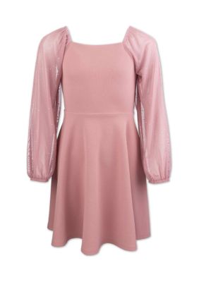 Speechless Girls 7-16 Illusion Skater Dress, Mauve, 10